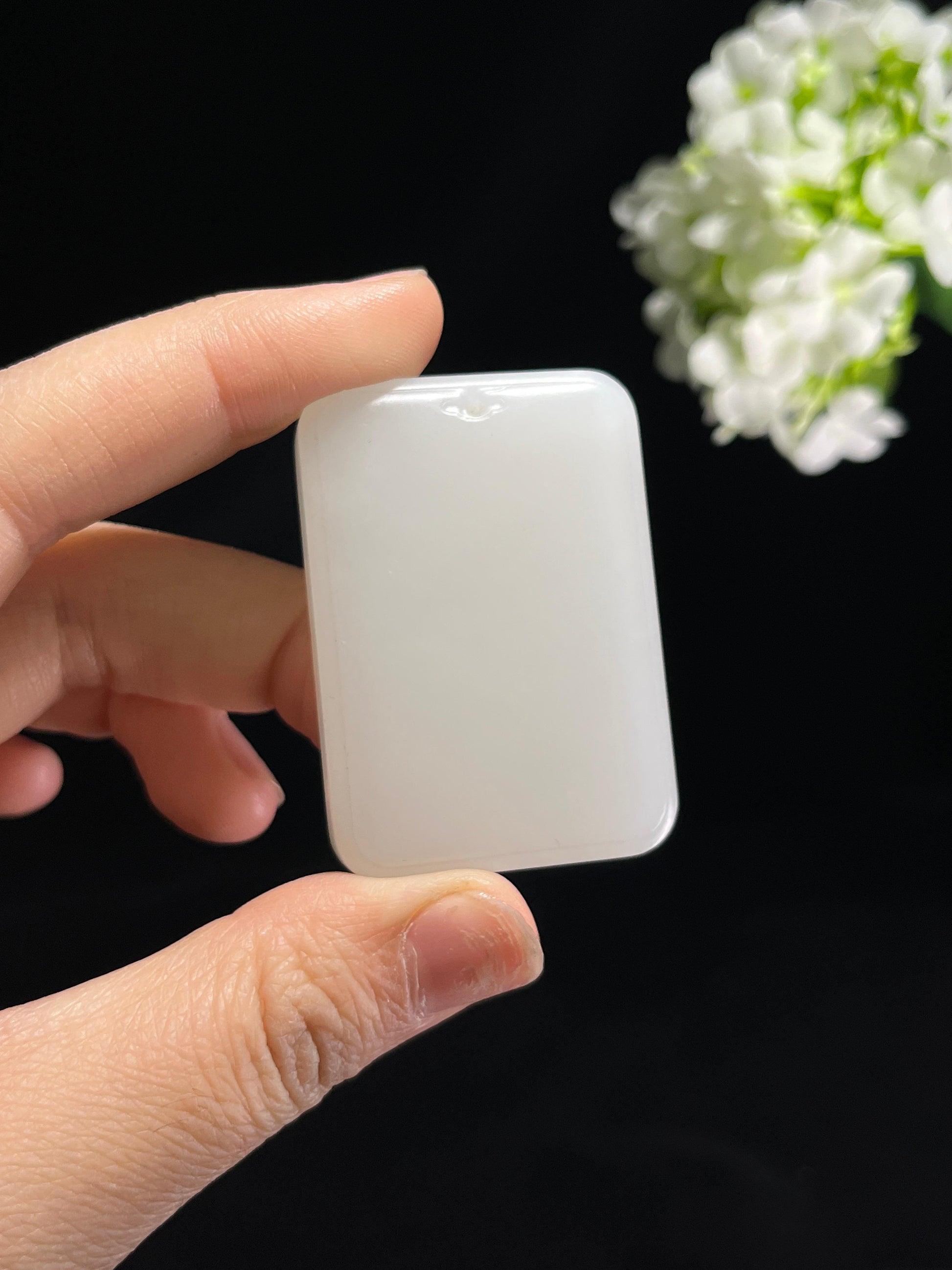 和田玉白玉方形无事牌（yc257296）