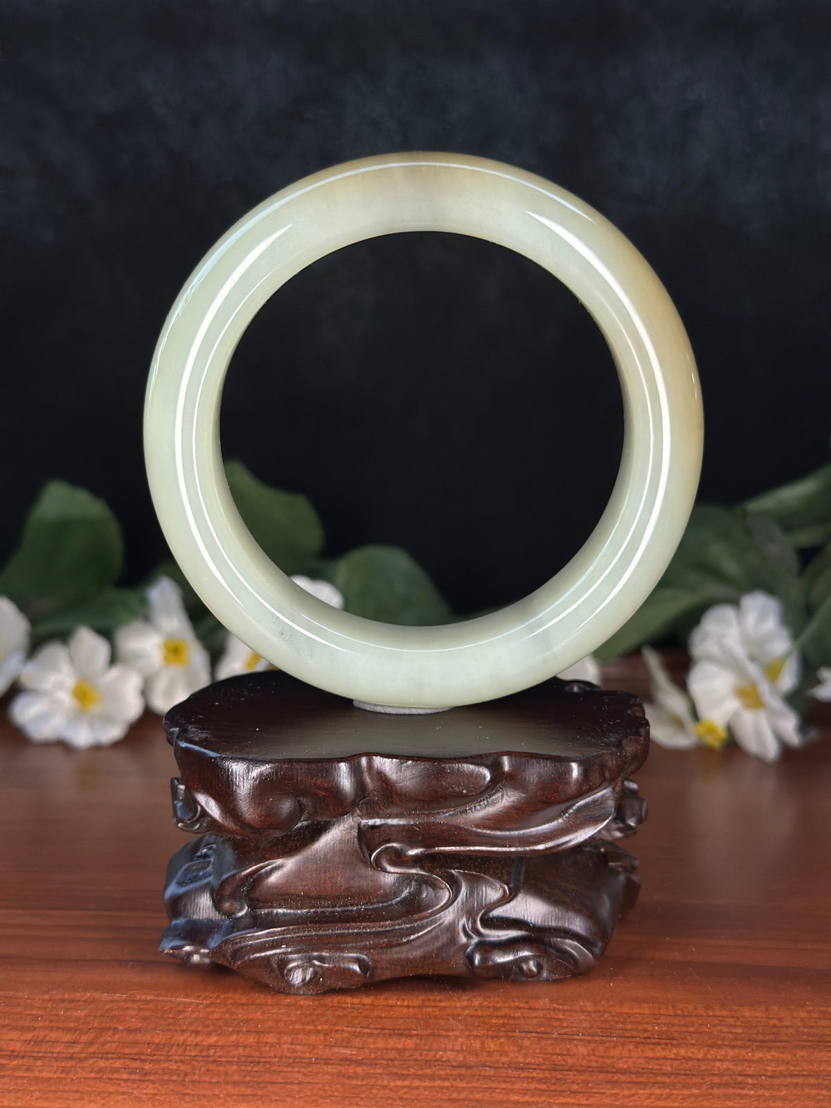 和田玉糖青轮胎镯（卡56）（yc731195）