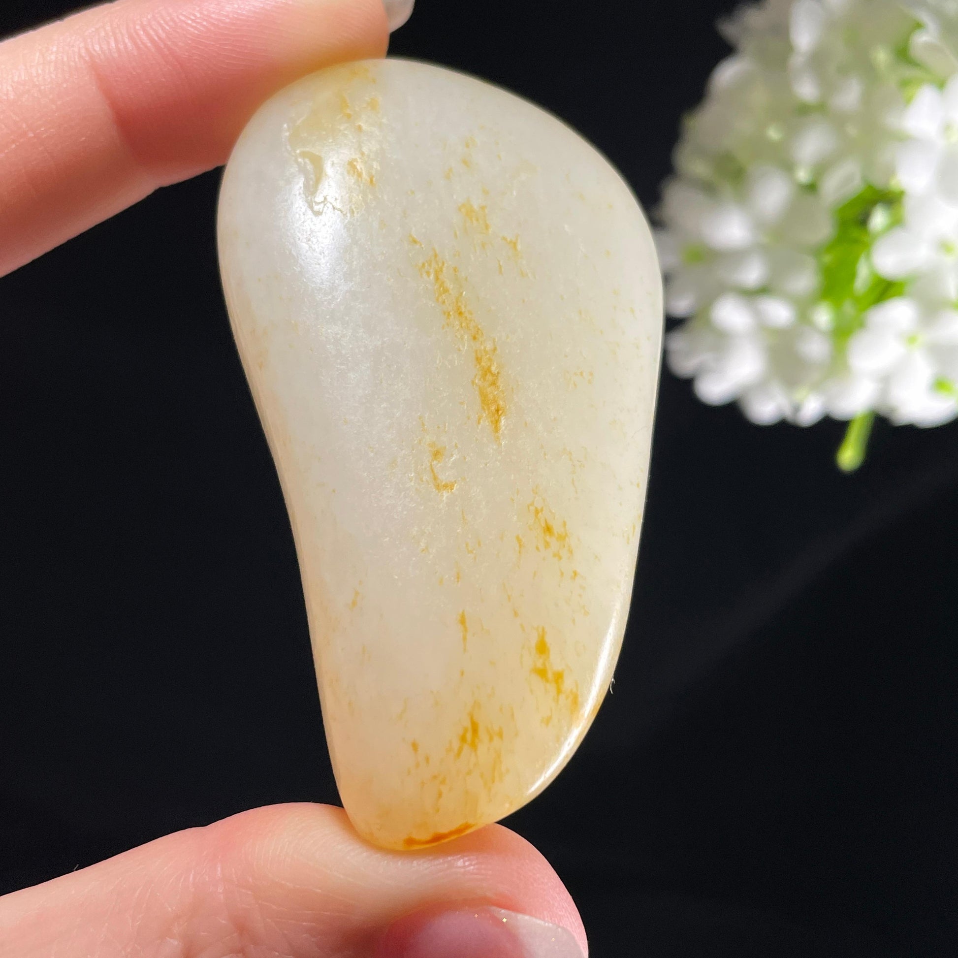 和田玉白玉“轻金拂霜”洒金皮籽料（yc394226）