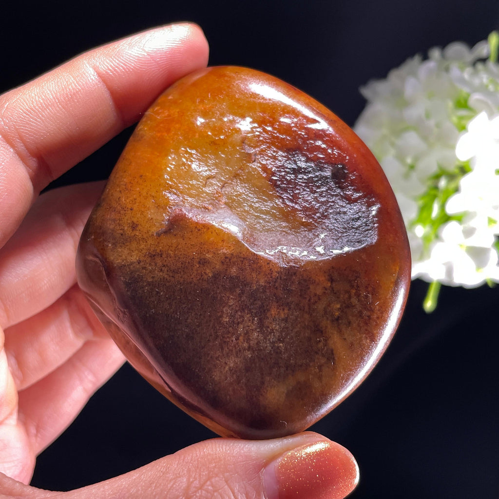 新疆天然和田玉“彤云叠嶂”红沁籽料（yc392647）