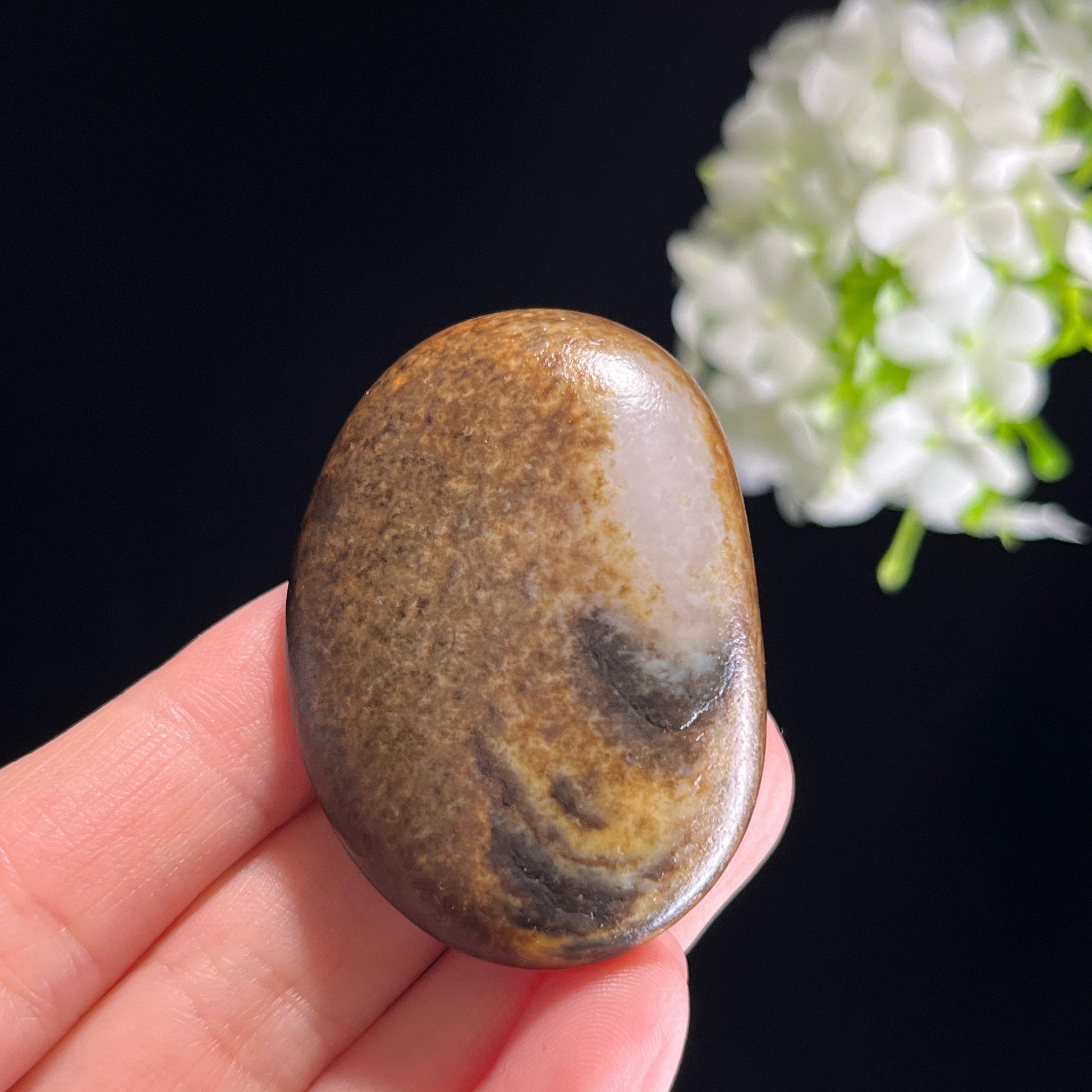 和田玉青白玉“暮江秋褐”秋梨皮籽料（yc351324）