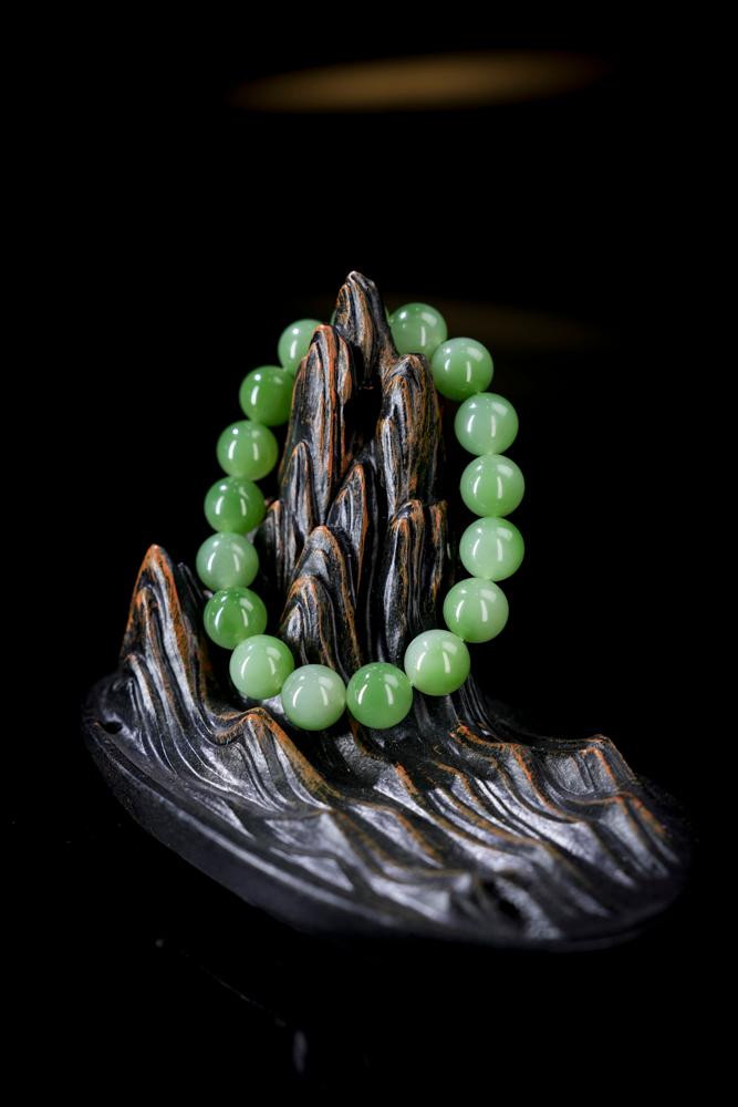 和田玉碧玉手串（卡12）（yc253317）