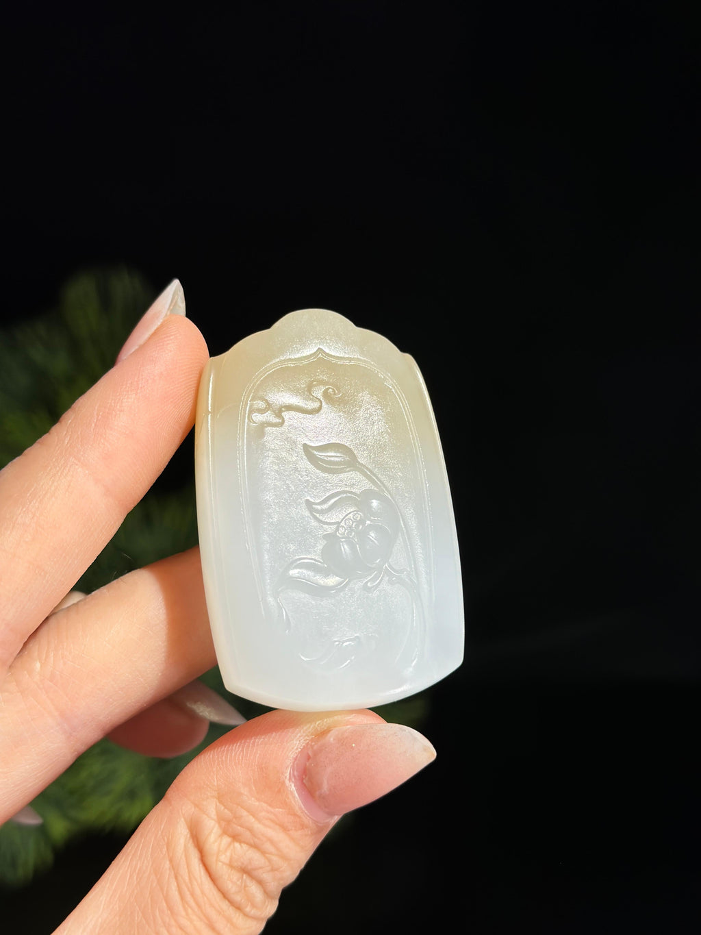 和田玉一品清廉糖白玉莲花挂件（yc482490）