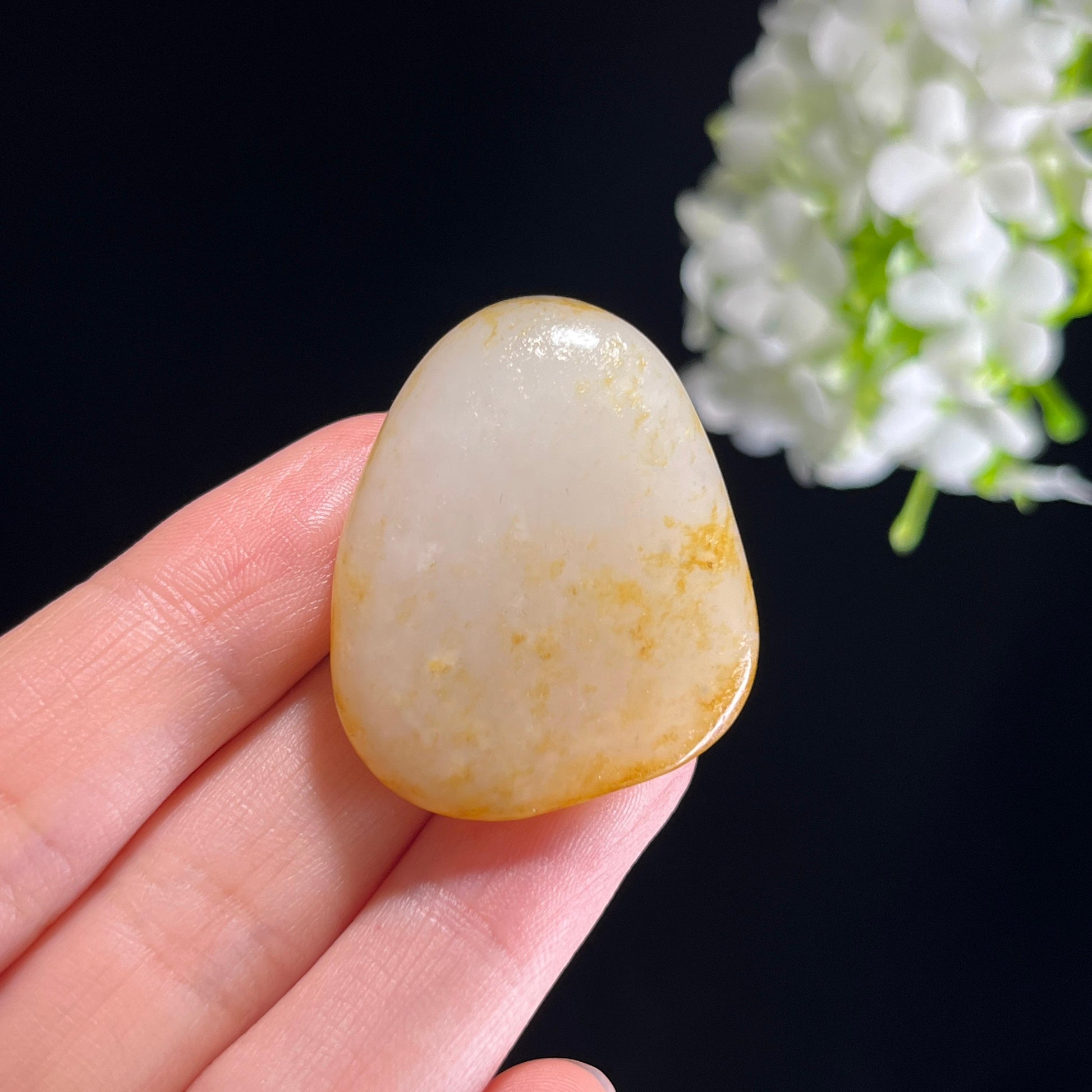 和田玉白玉“秋光染玉”洒金皮籽料（yc351419）
