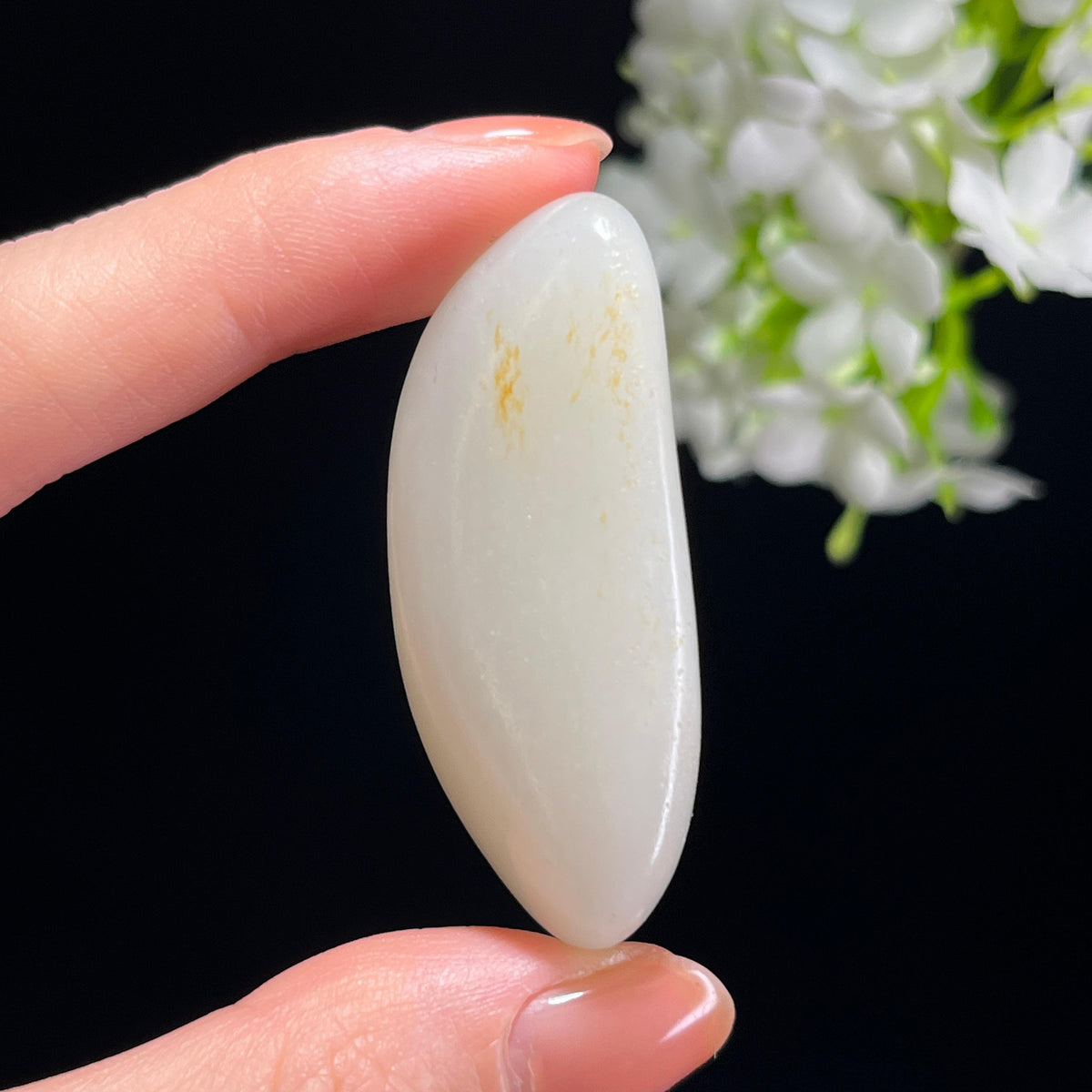 新疆天然和田玉洒金皮白玉籽料（yc345147）