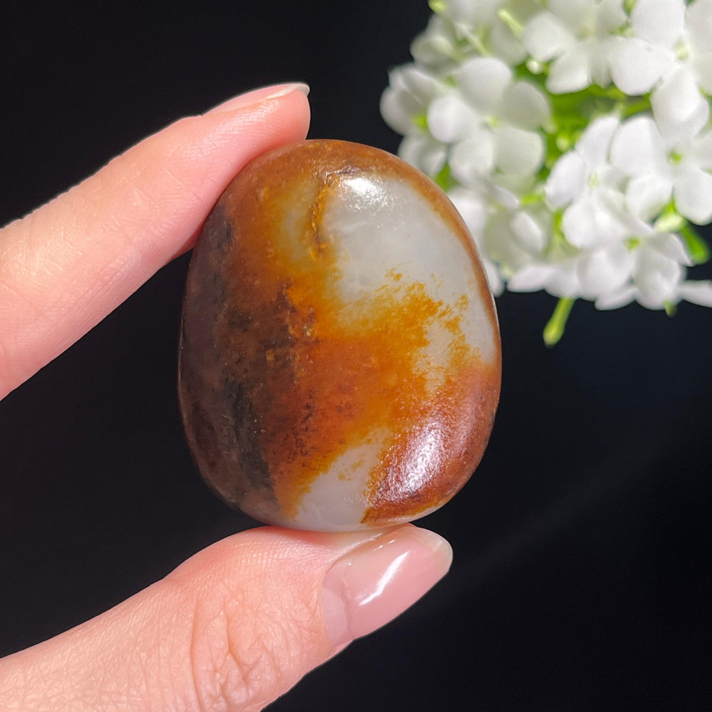 和田玉白玉“五彩锦簇”彩皮籽料原石（yc297869）