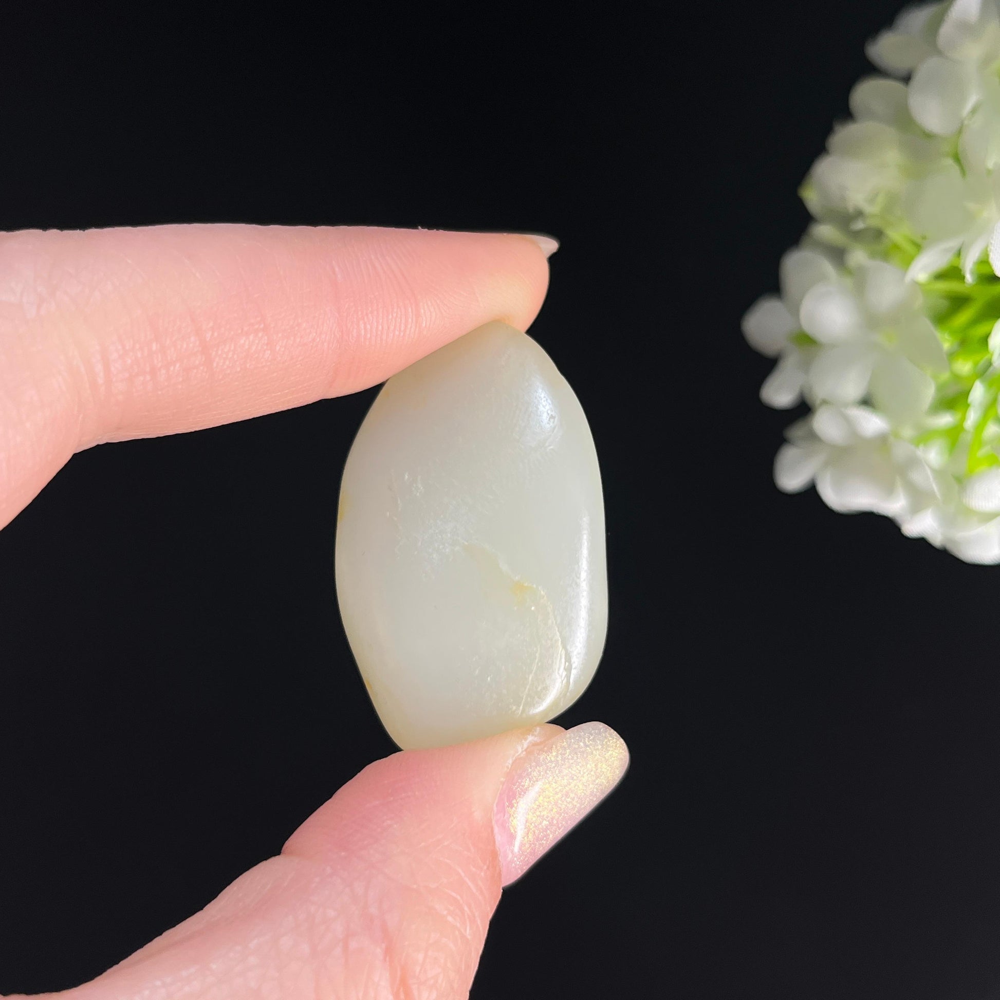 和田玉白玉“烟砂寒素”洒金皮籽料（yc361345）