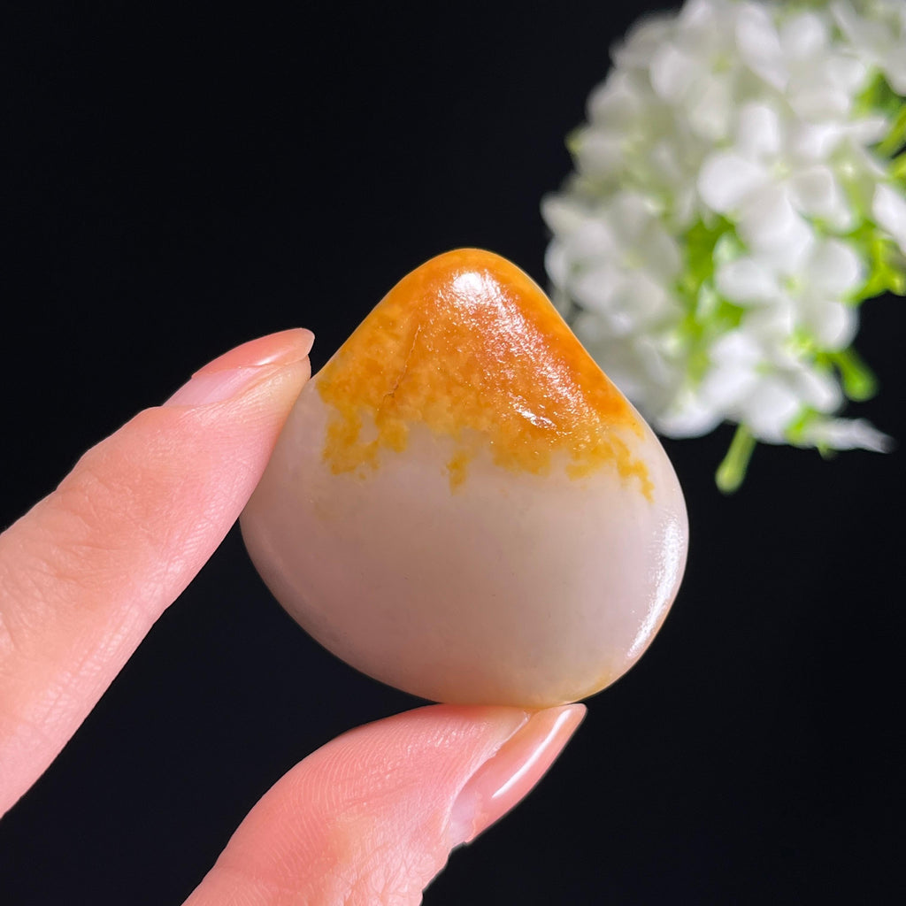 和田玉白玉“流金覆心”聚黄皮籽料（yc351343）