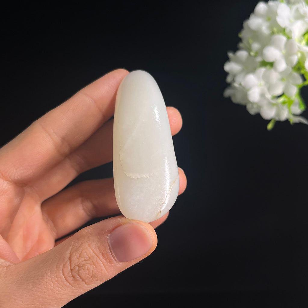 和田玉一级白“璞玉清月”光白籽料（yc295475）