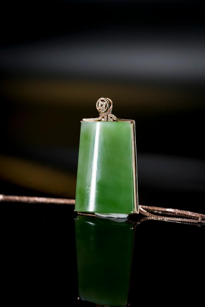 18k玫瑰金镶碧玉挂件（yc253275）