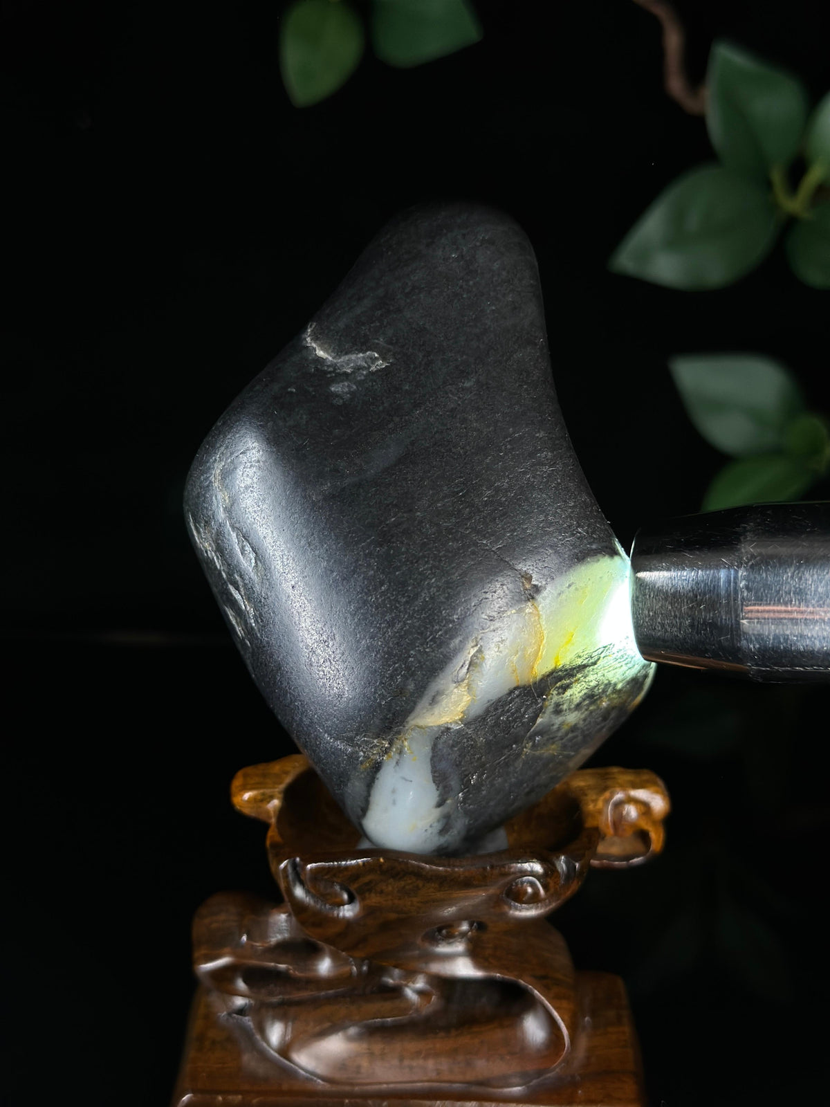 新疆和田玉青花洒金皮籽料摆件（yc749276）