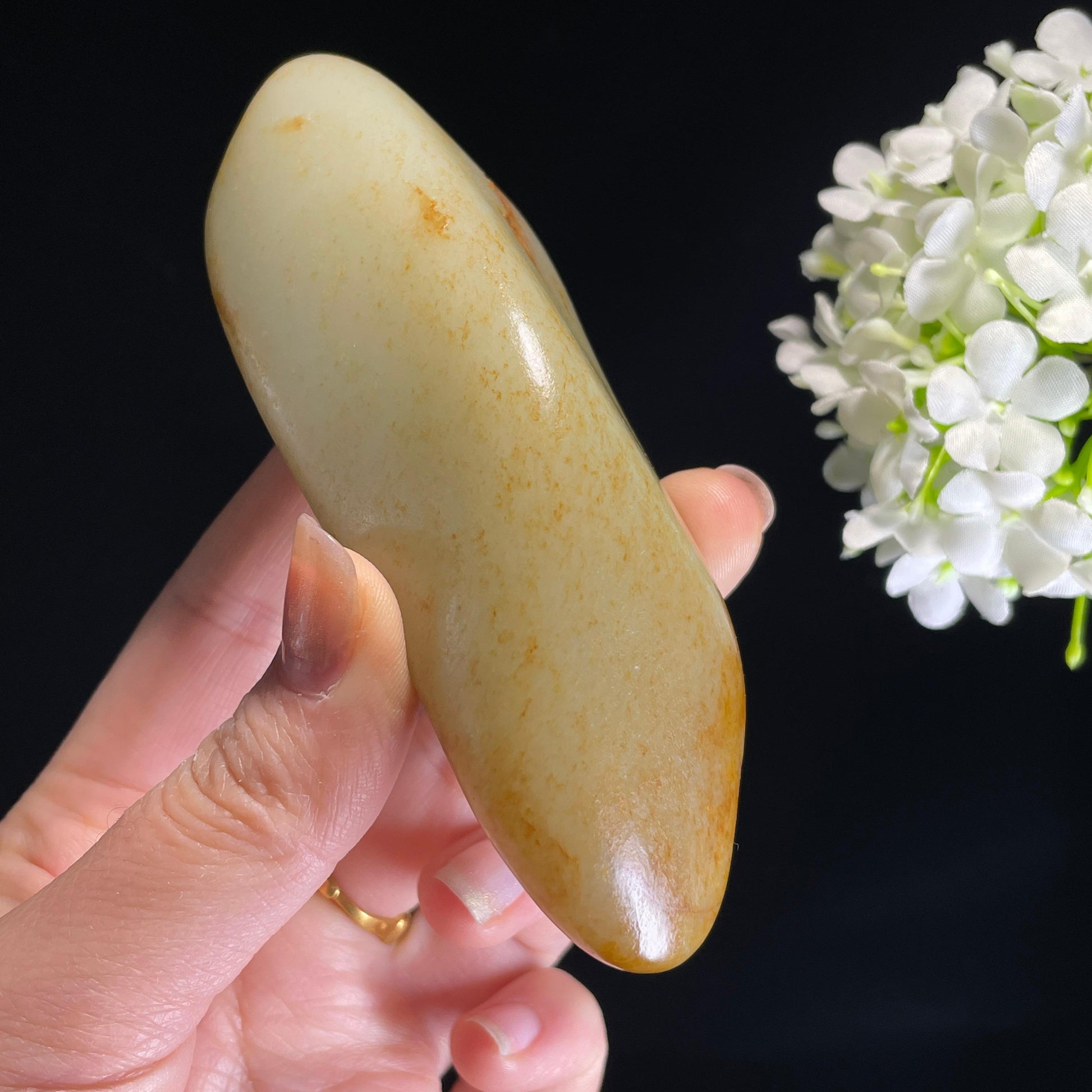 新疆天然和田玉“金缕凝脂”洒金皮籽料（yc317434）
