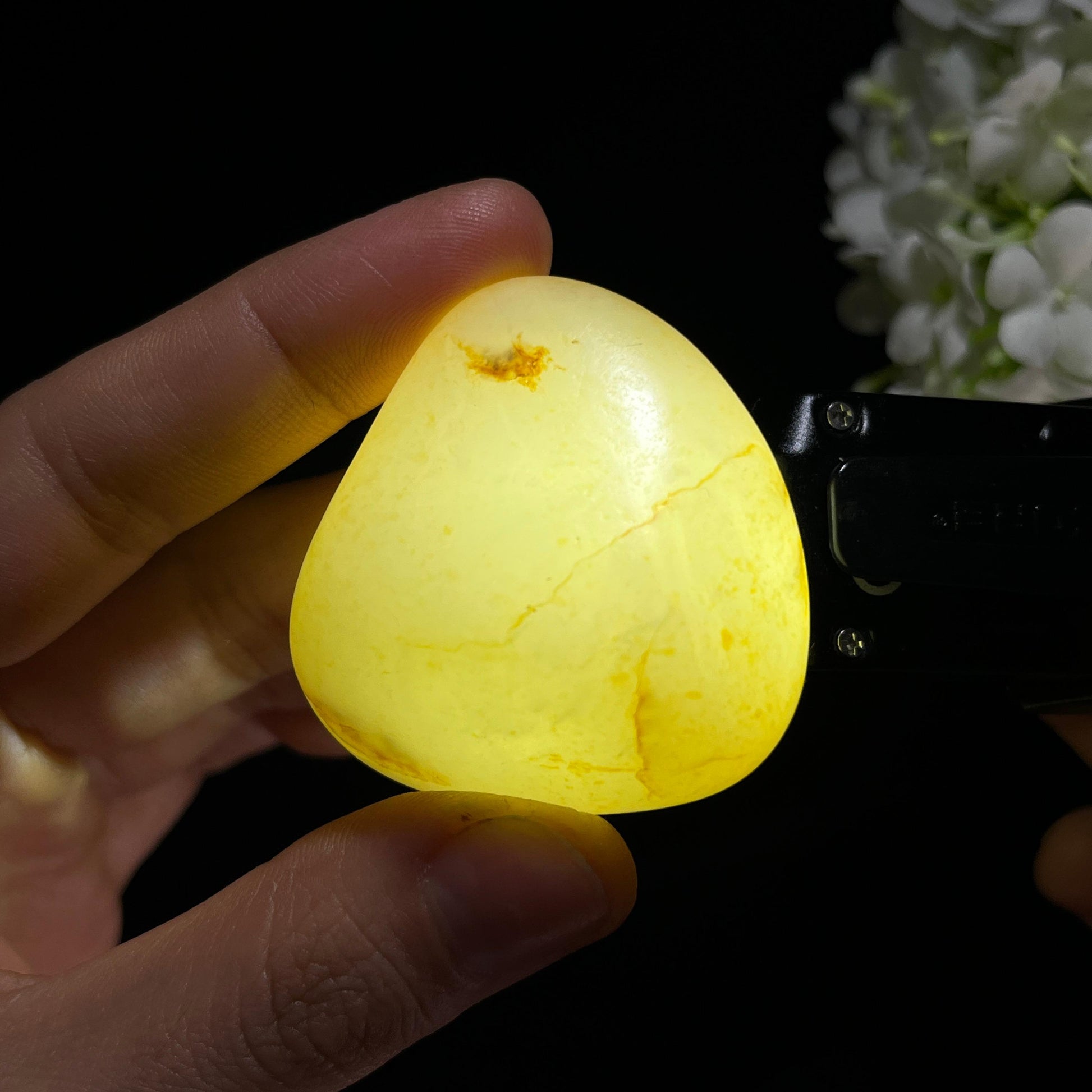 和田玉白玉“冰纹牵月”洒金皮籽料（yc350490）