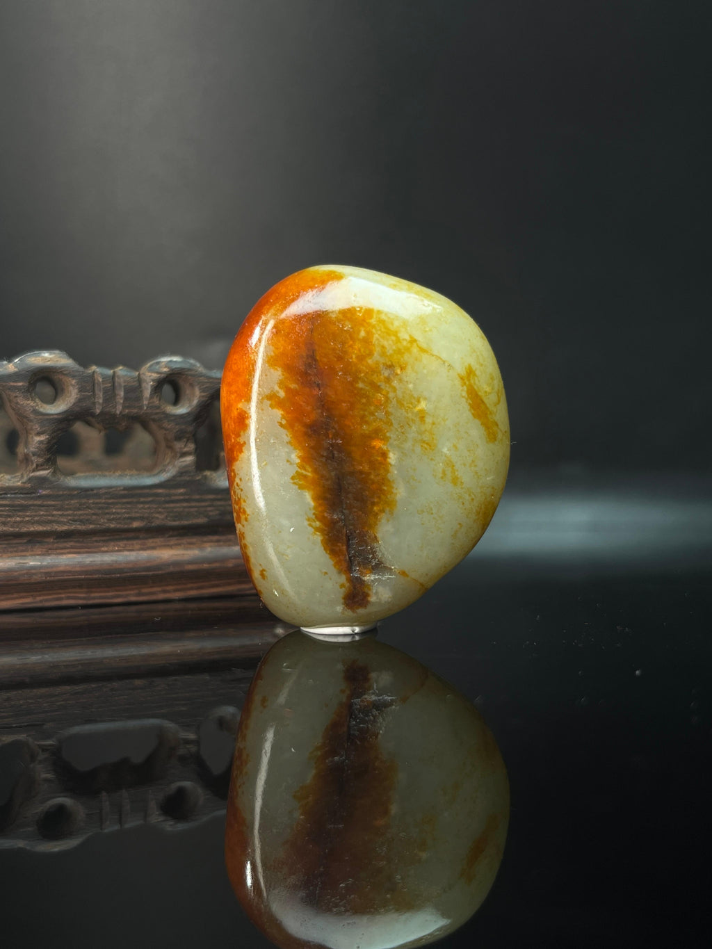 新疆和田玉籽料原石聚红皮挂件2（yc236622）