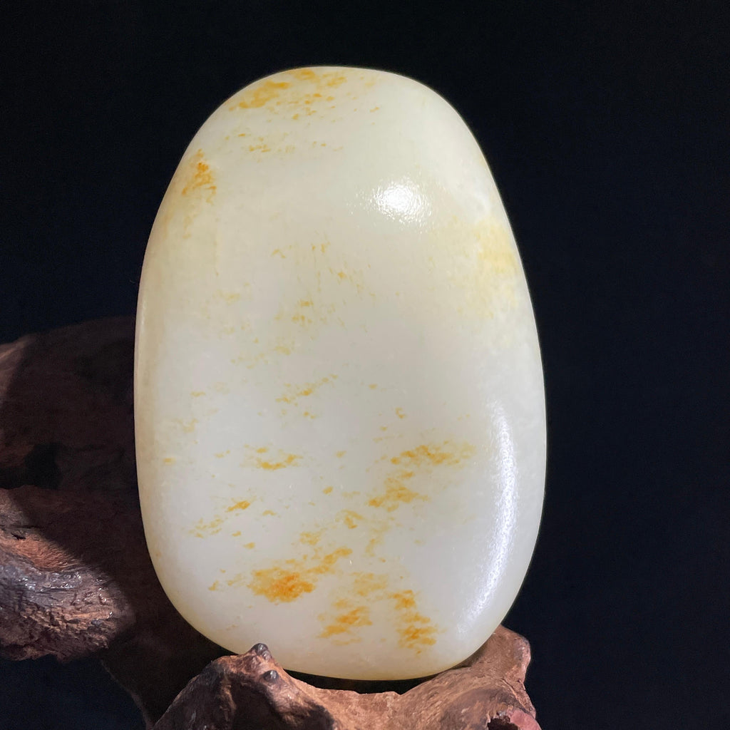 和田玉白玉“瑶光沐泽”洒金黄沁皮籽料（yc406310）