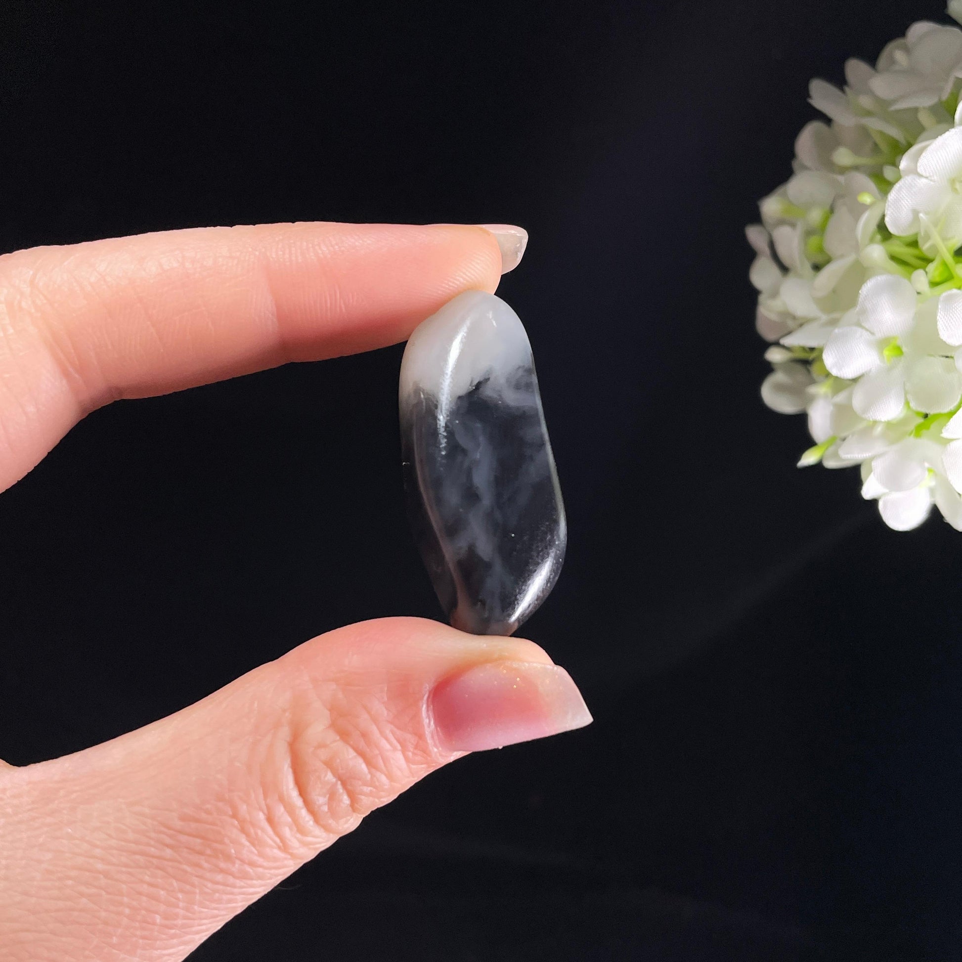 新疆天然和田玉“水墨凝烟”青花籽料（yc394002）