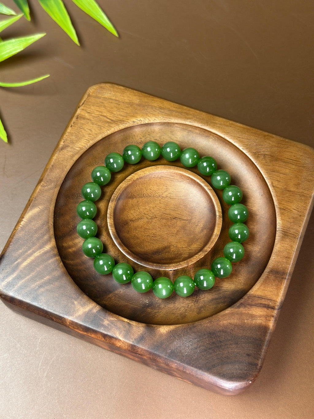 s珍品和田玉碧玉猫眼圆珠手串（yc778955）