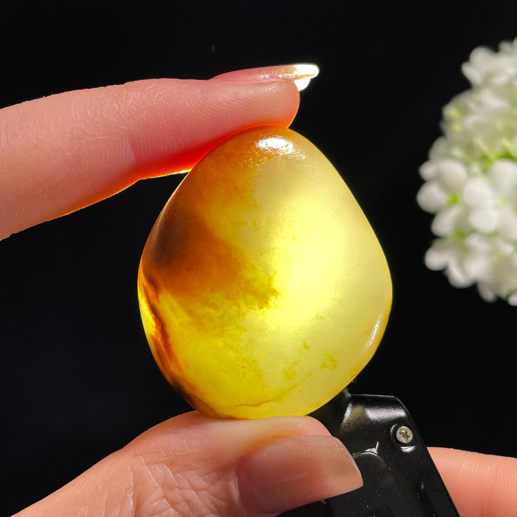 和田玉白玉“金云漫川”洒金聚红皮籽料（yc368391）