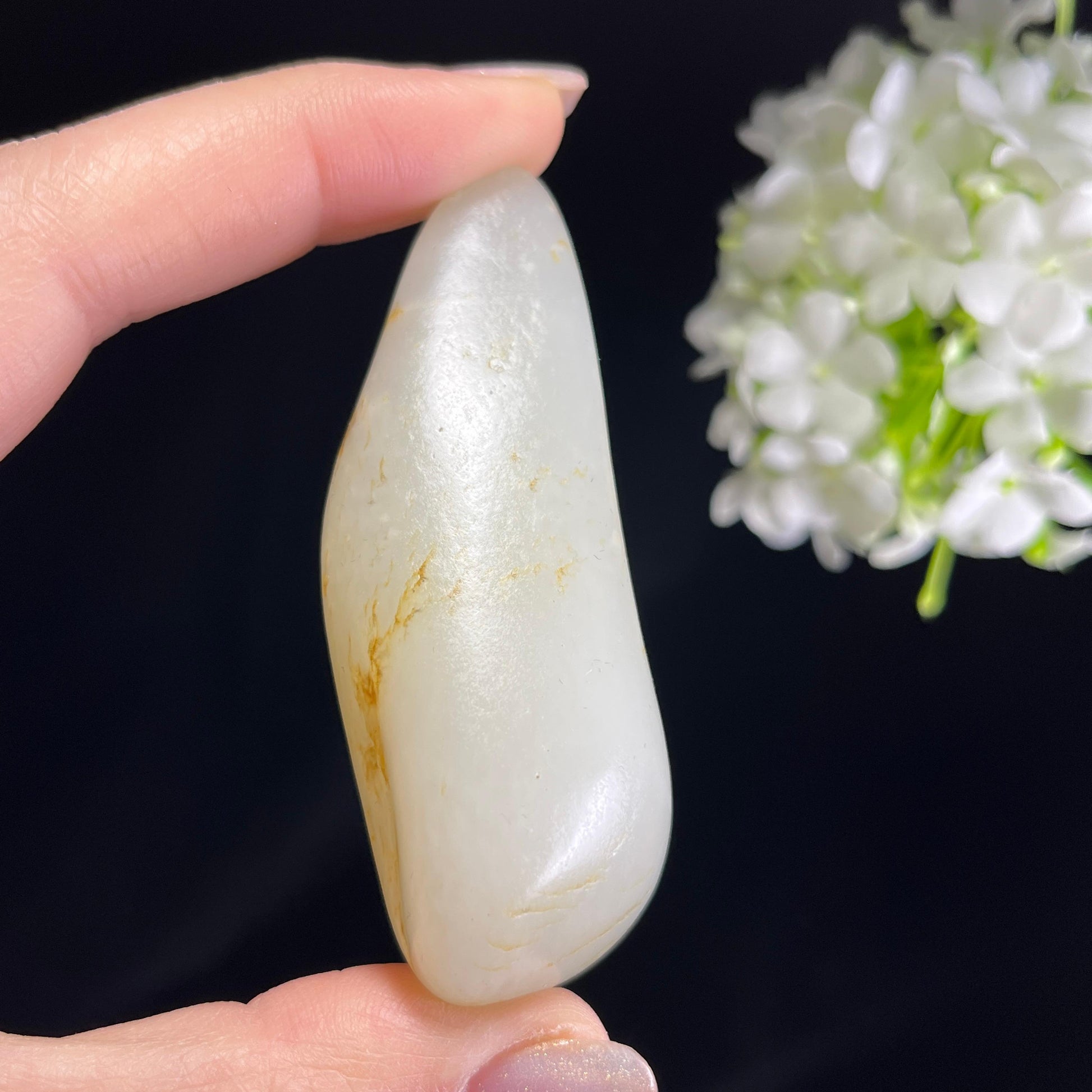 和田玉白玉“金梅点雪”洒金皮籽料（yc354467）