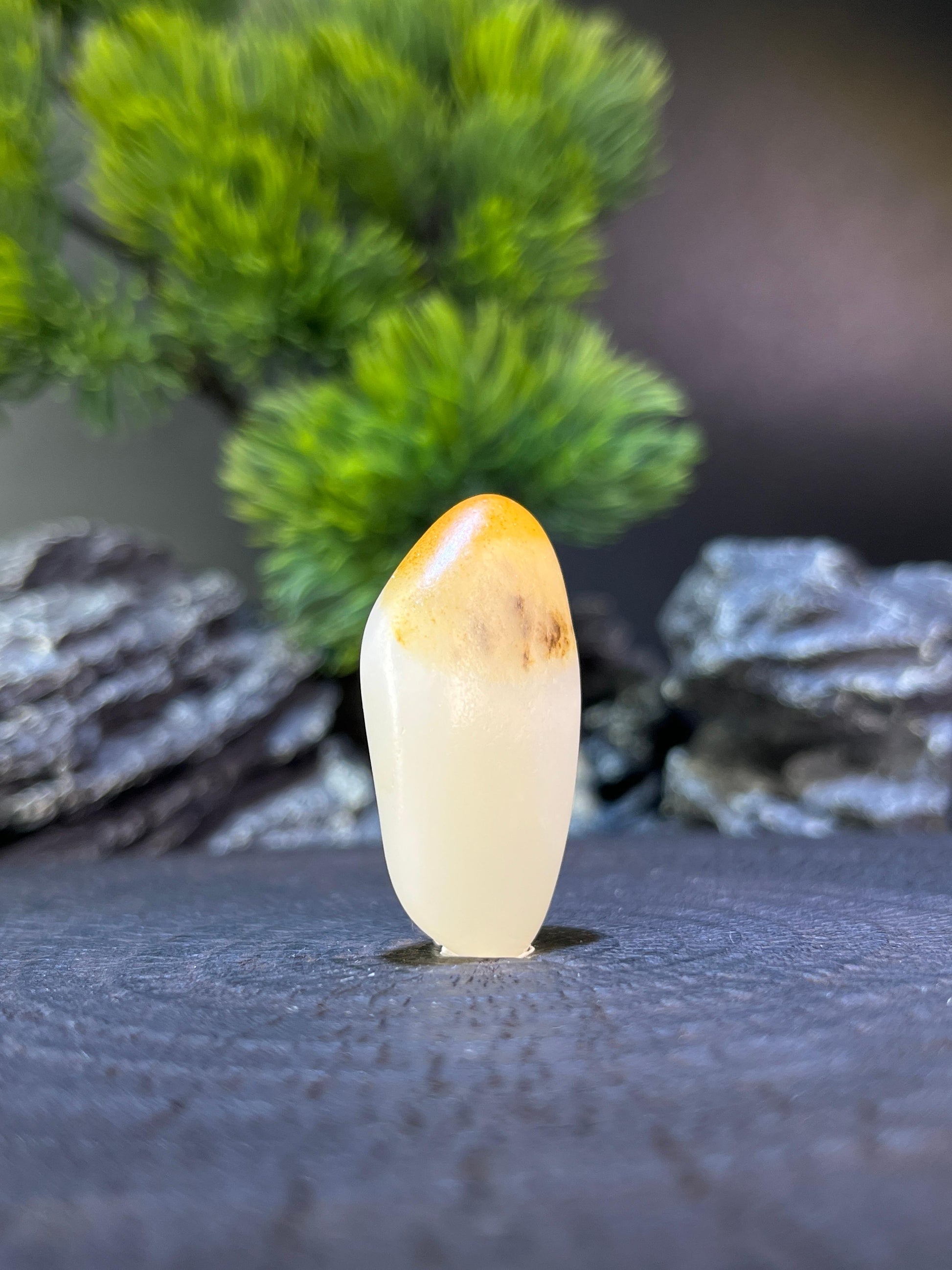和田玉白玉黄皮籽料原石（yc223993）