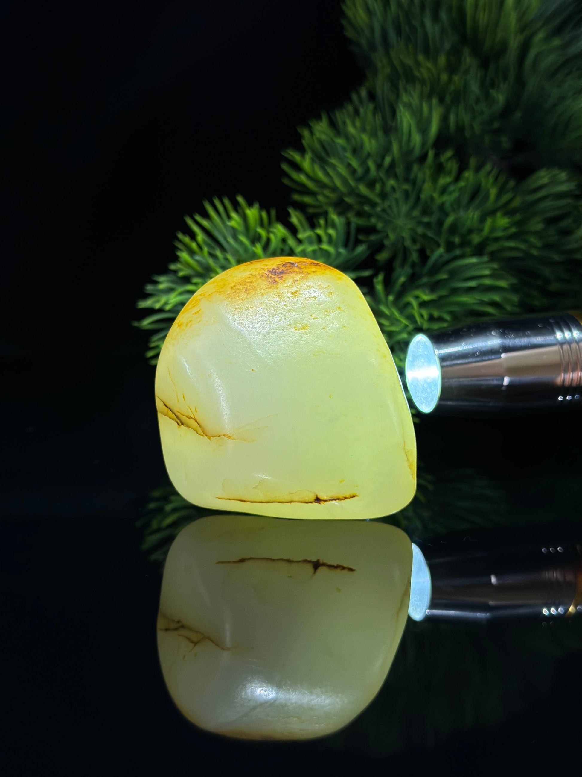 新疆和田玉珍品白玉洒金皮籽料手把件（yc697713）