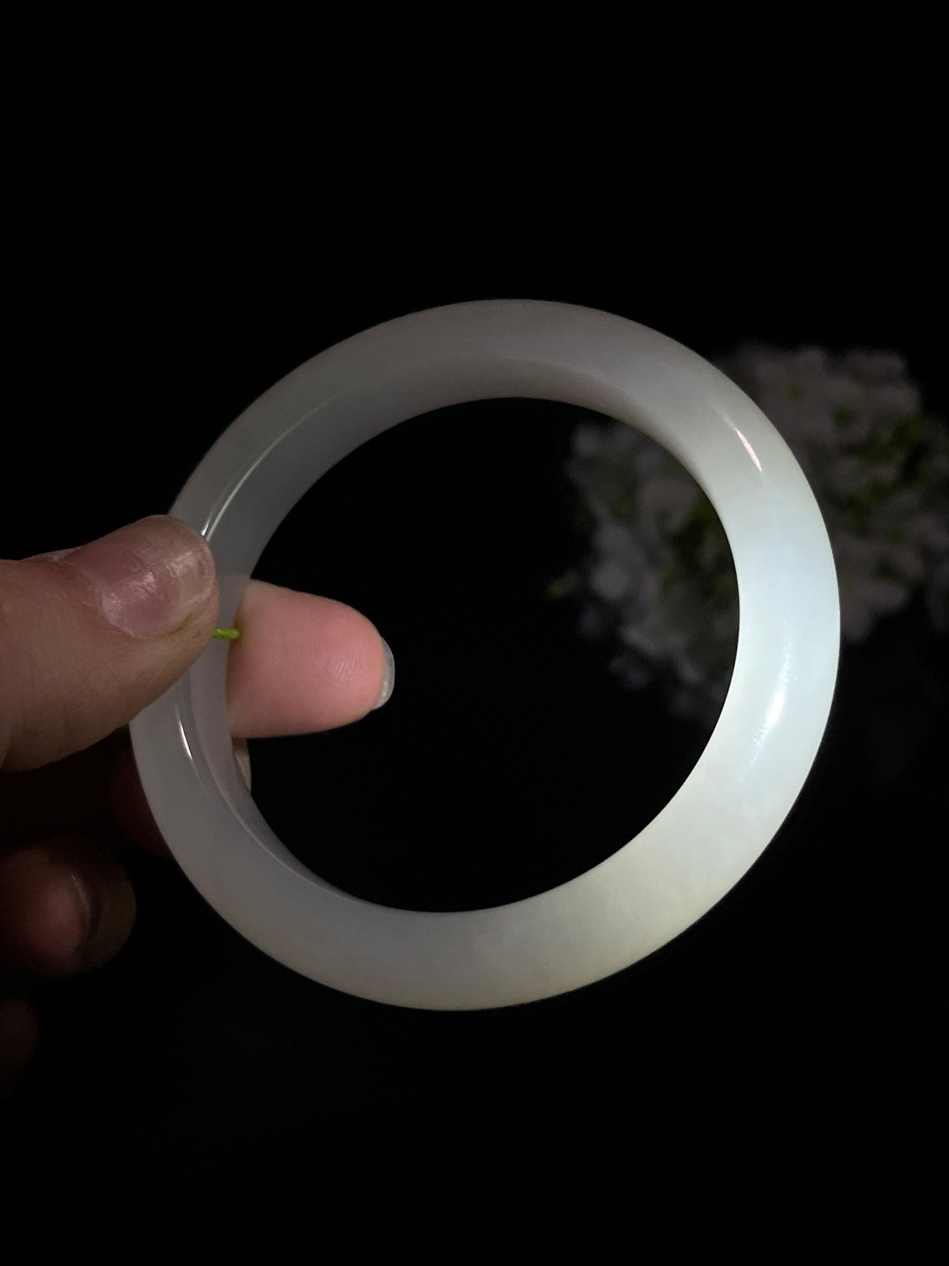 和田玉白玉手镯（卡53）（yc254774）