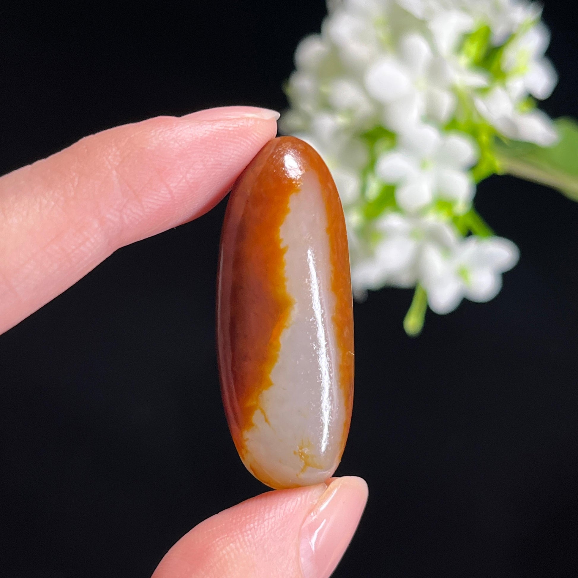 和田玉高青白红皮白肉“朱弦霜雪”双面皮籽料（yc343688）