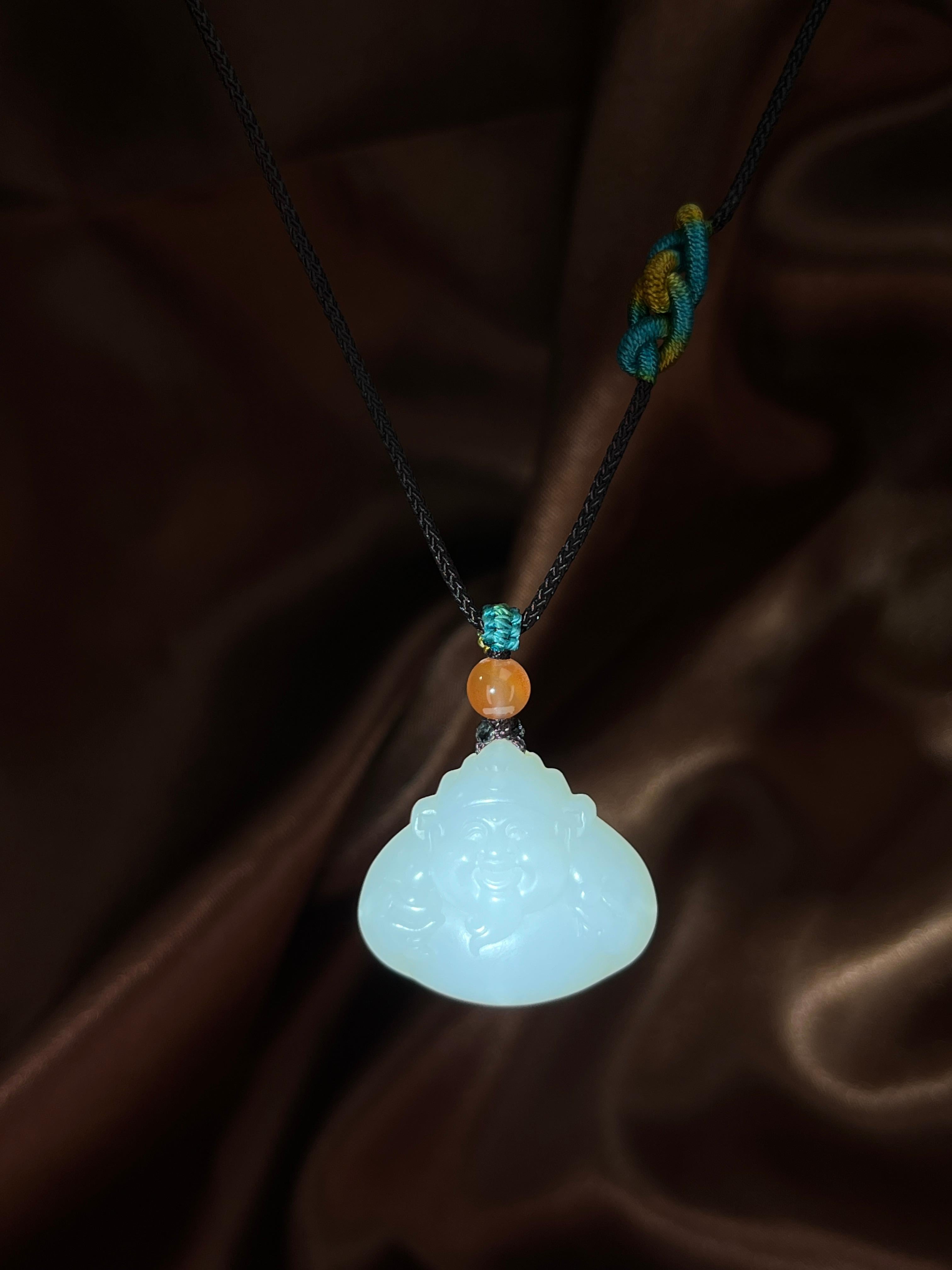 天然和田玉白玉佛公（yc235680） – 添福玉器