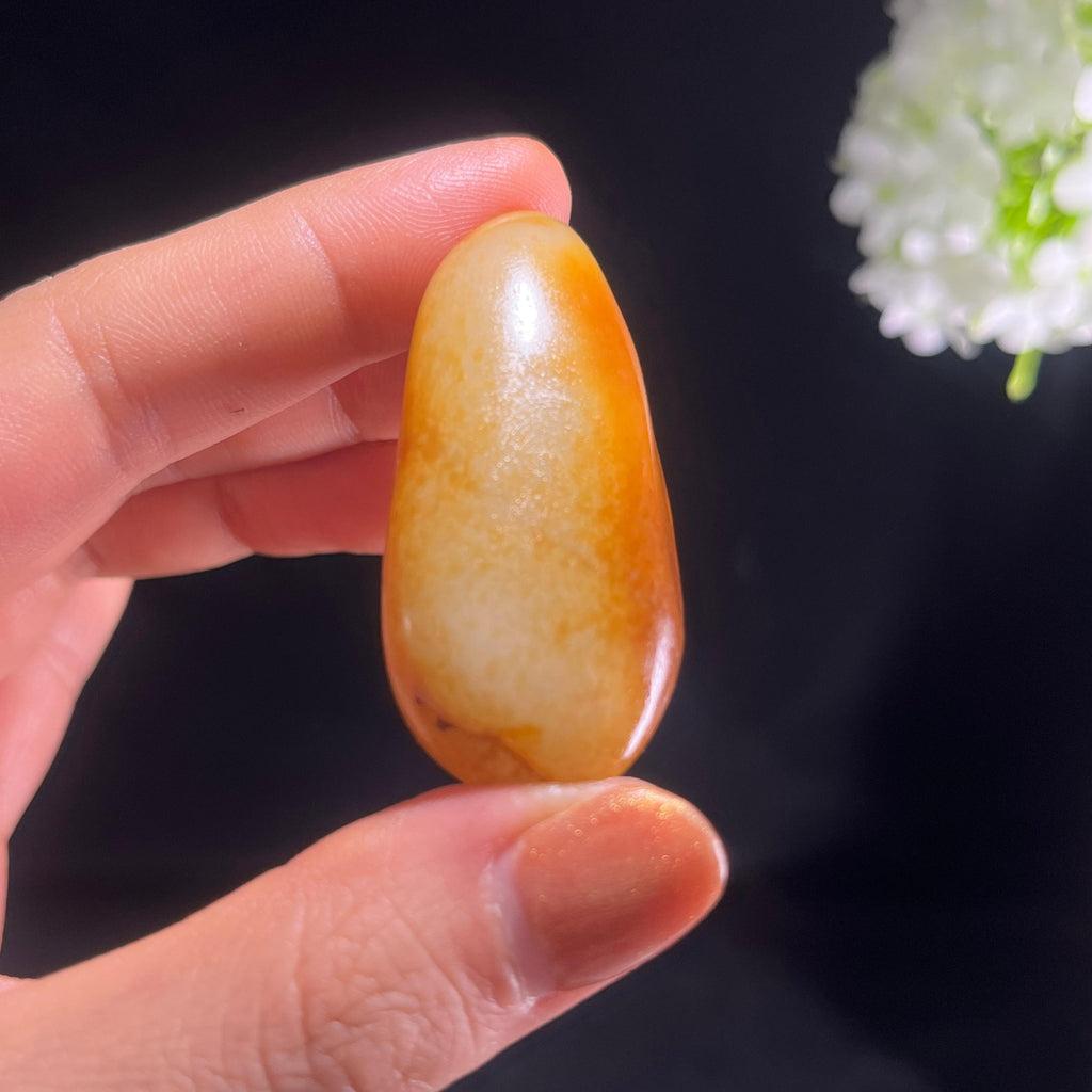 和田玉白玉“秋光浣玉”洒金皮红皮籽料（yc387431）