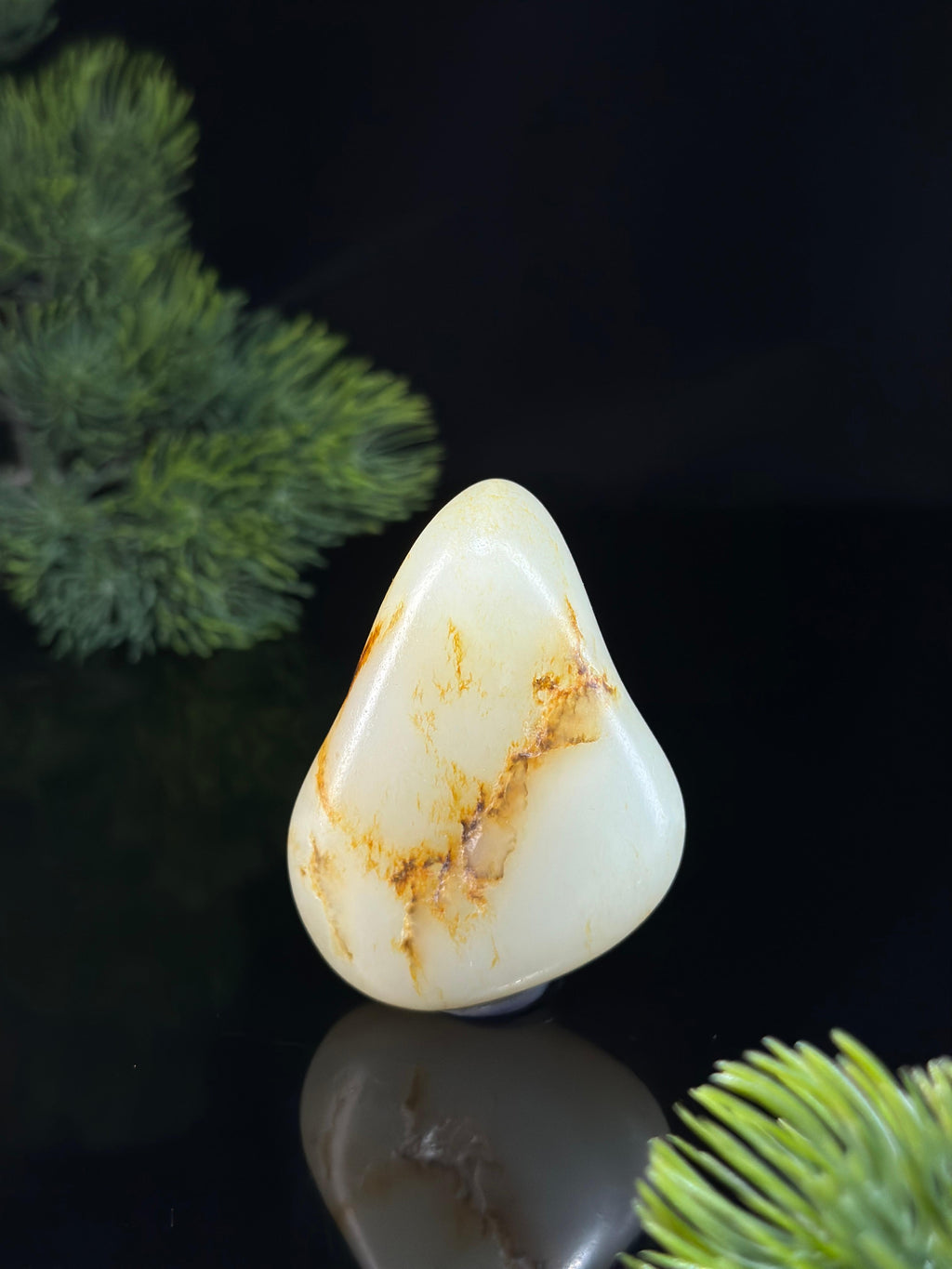 新疆和田玉白玉洒金皮籽料精品手把件（yc479204）