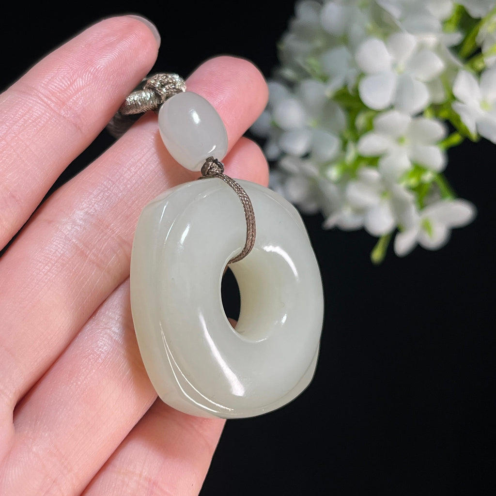 和田玉白玉平安扣（yc367286）