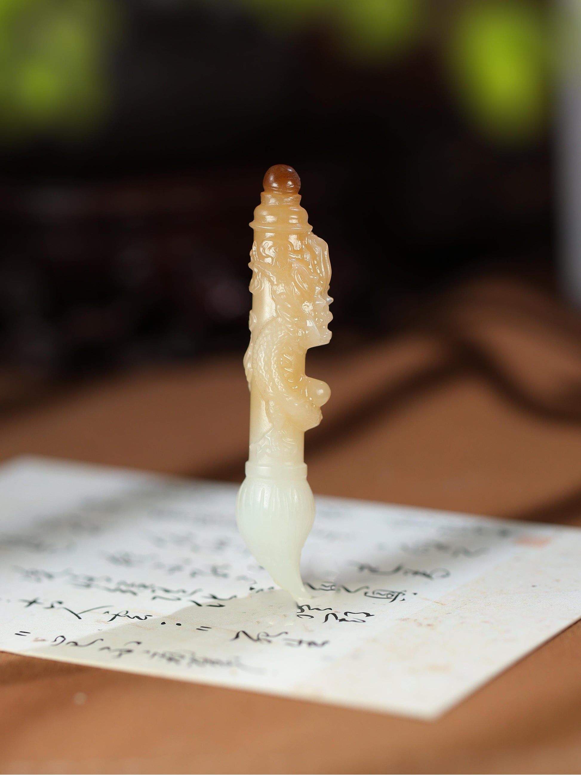 妙笔生花/糖白玉吊坠（yc234034）