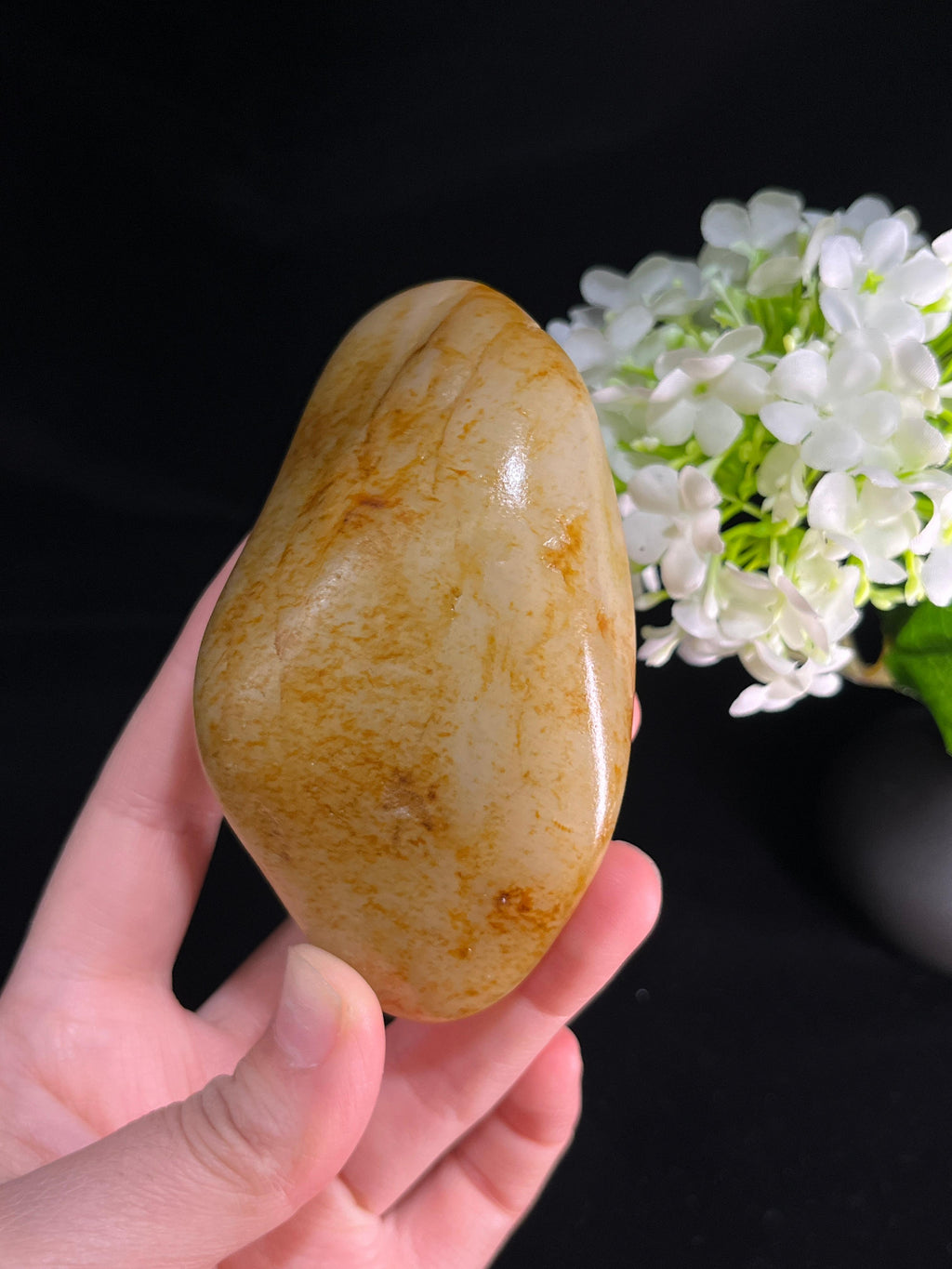 新疆和田玉白玉洒金皮摆件（yc250955）