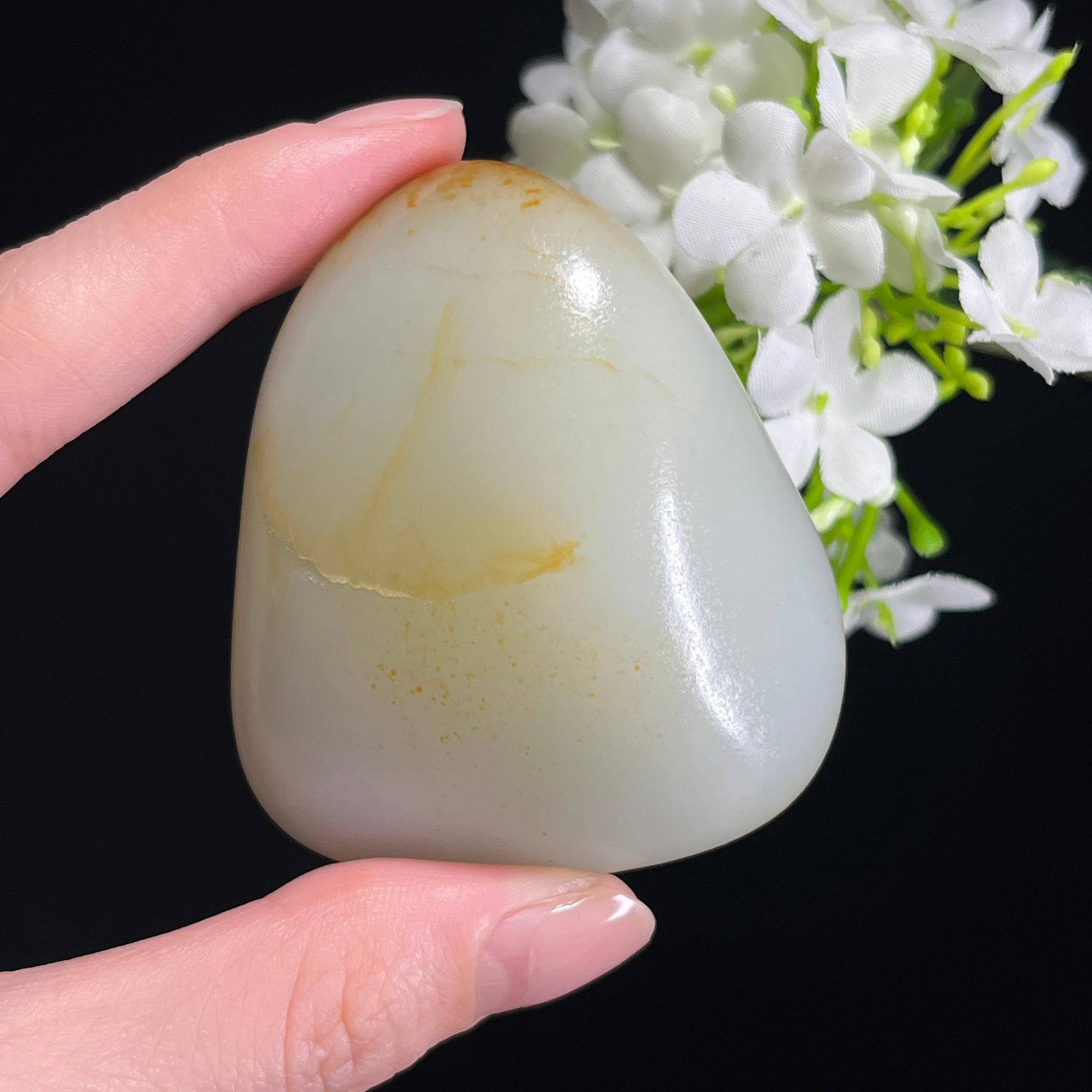 和田玉青白玉洒金皮“云顶金痕”籽料（yc305603）