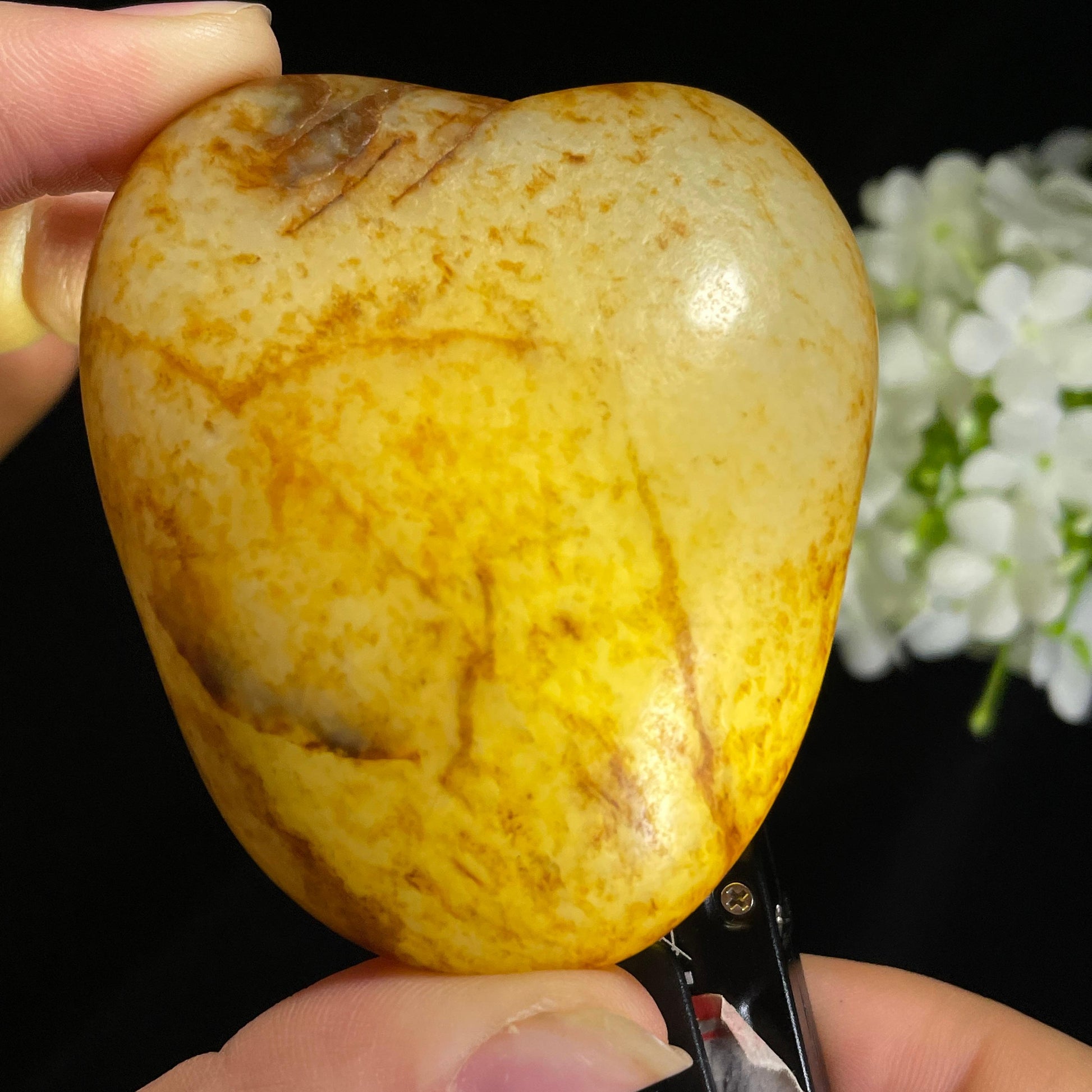 和田玉白玉“金纹秋心”通体洒金皮象形籽料（yc417214）