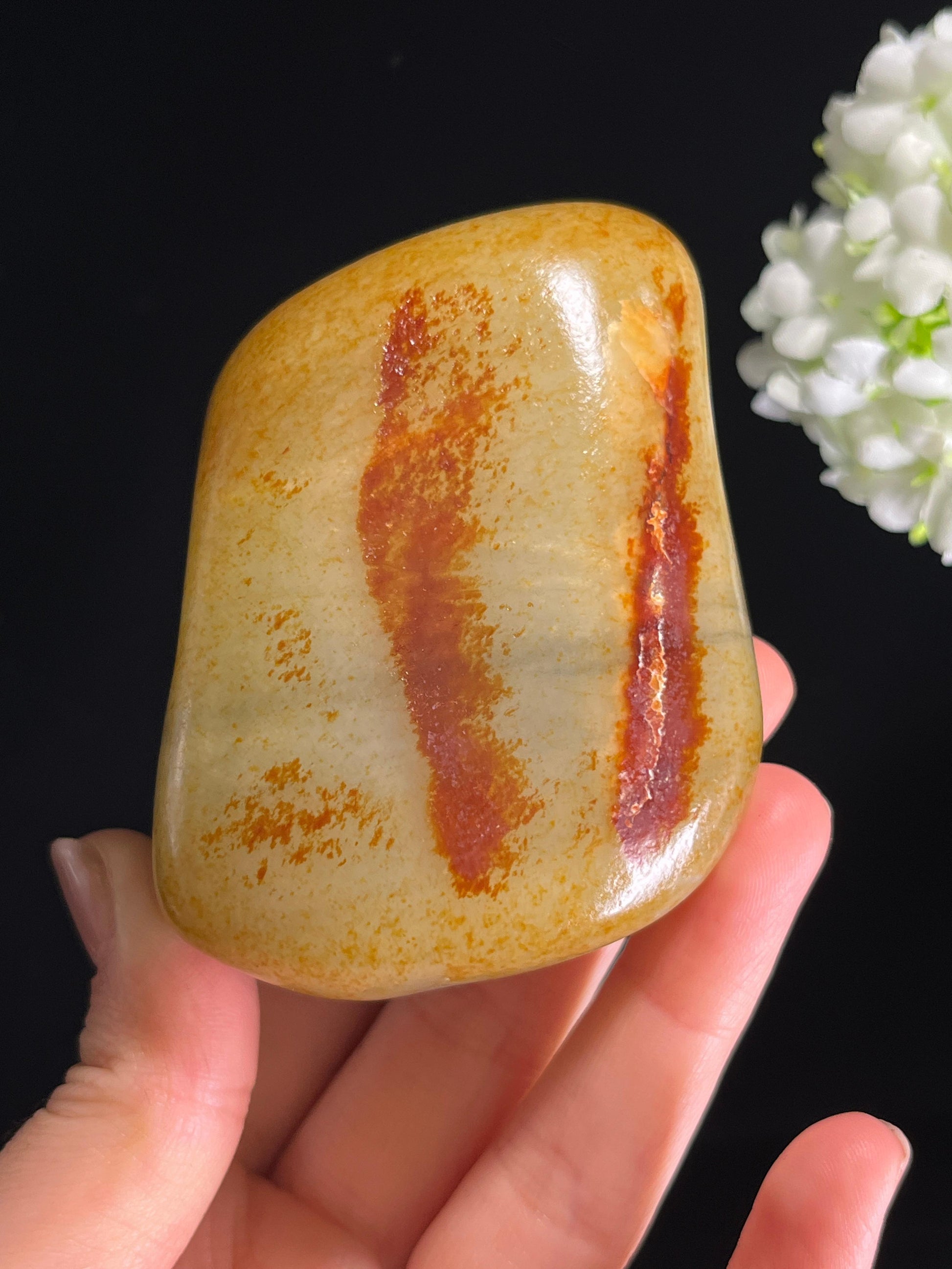 和田玉青白玉洒金皮“烟暖云纹”籽料原石（yc278557）