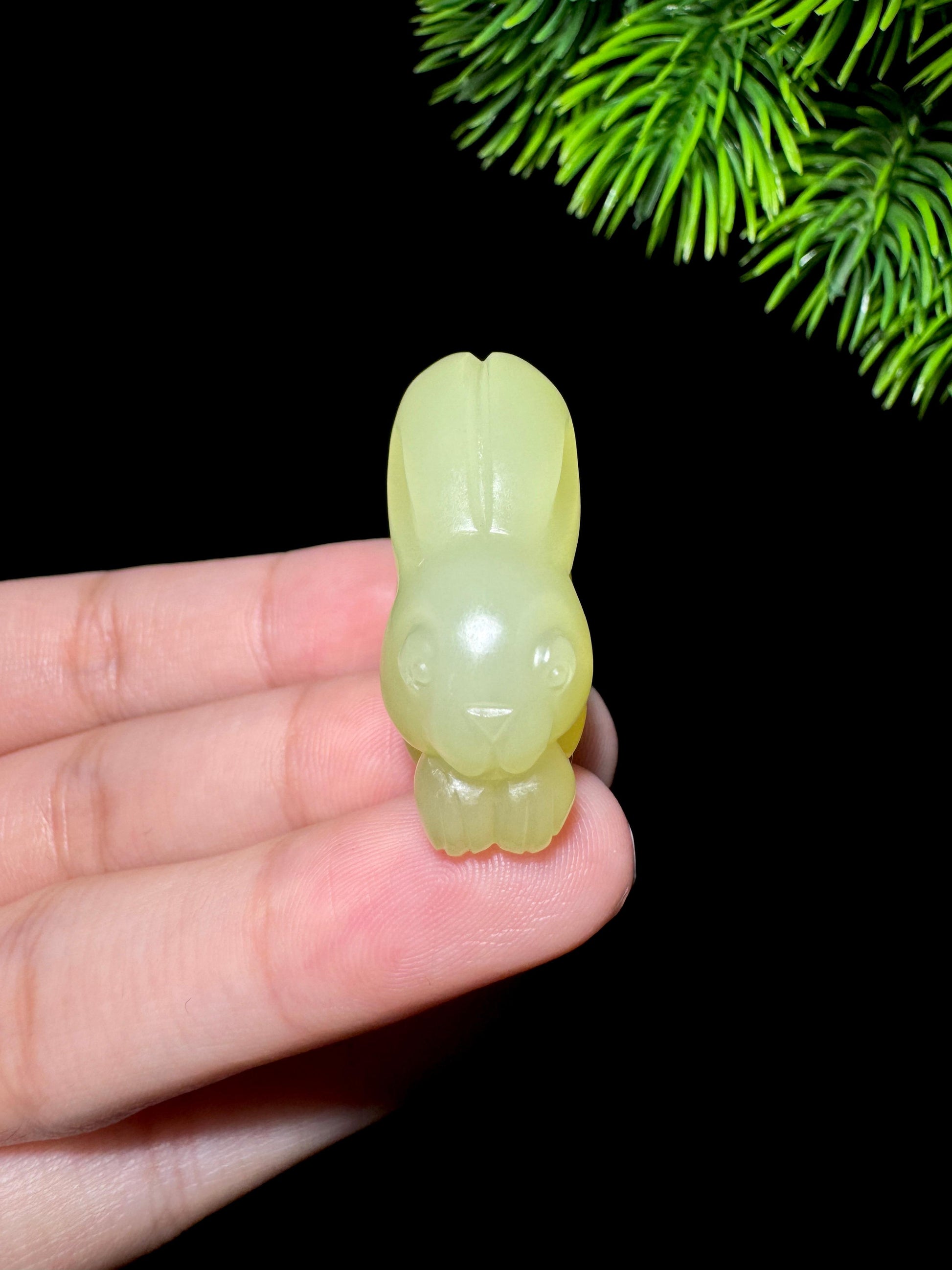 和田玉冰底黄玉兔子（yc298994）