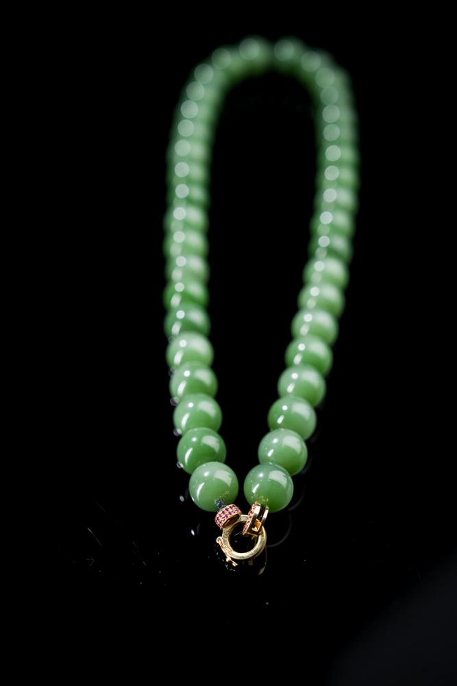 和田玉精品碧玉手串项链（两个一起配套卖的）（yc253347）