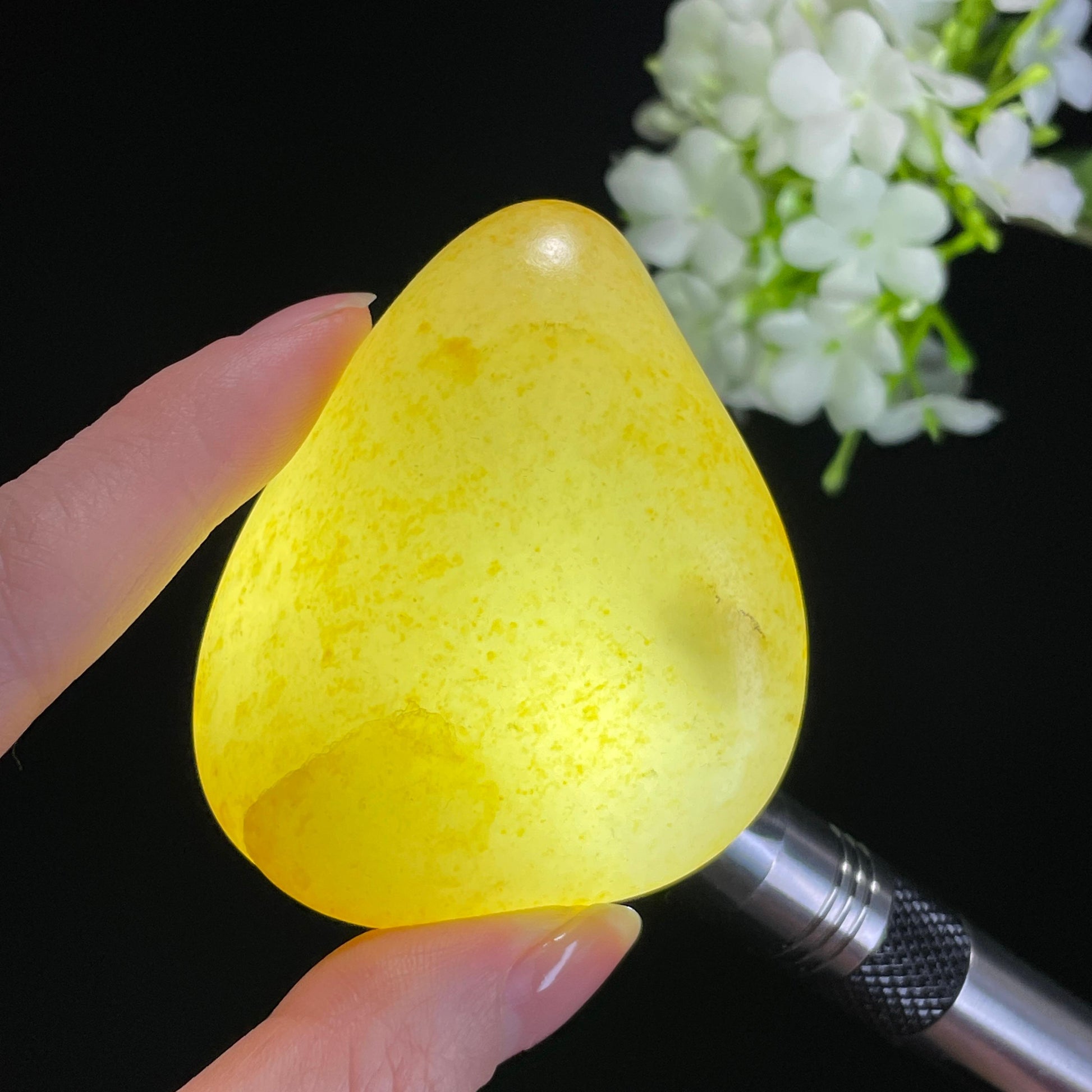 和田玉白玉“星点落玉”洒金皮籽料（yc337999）