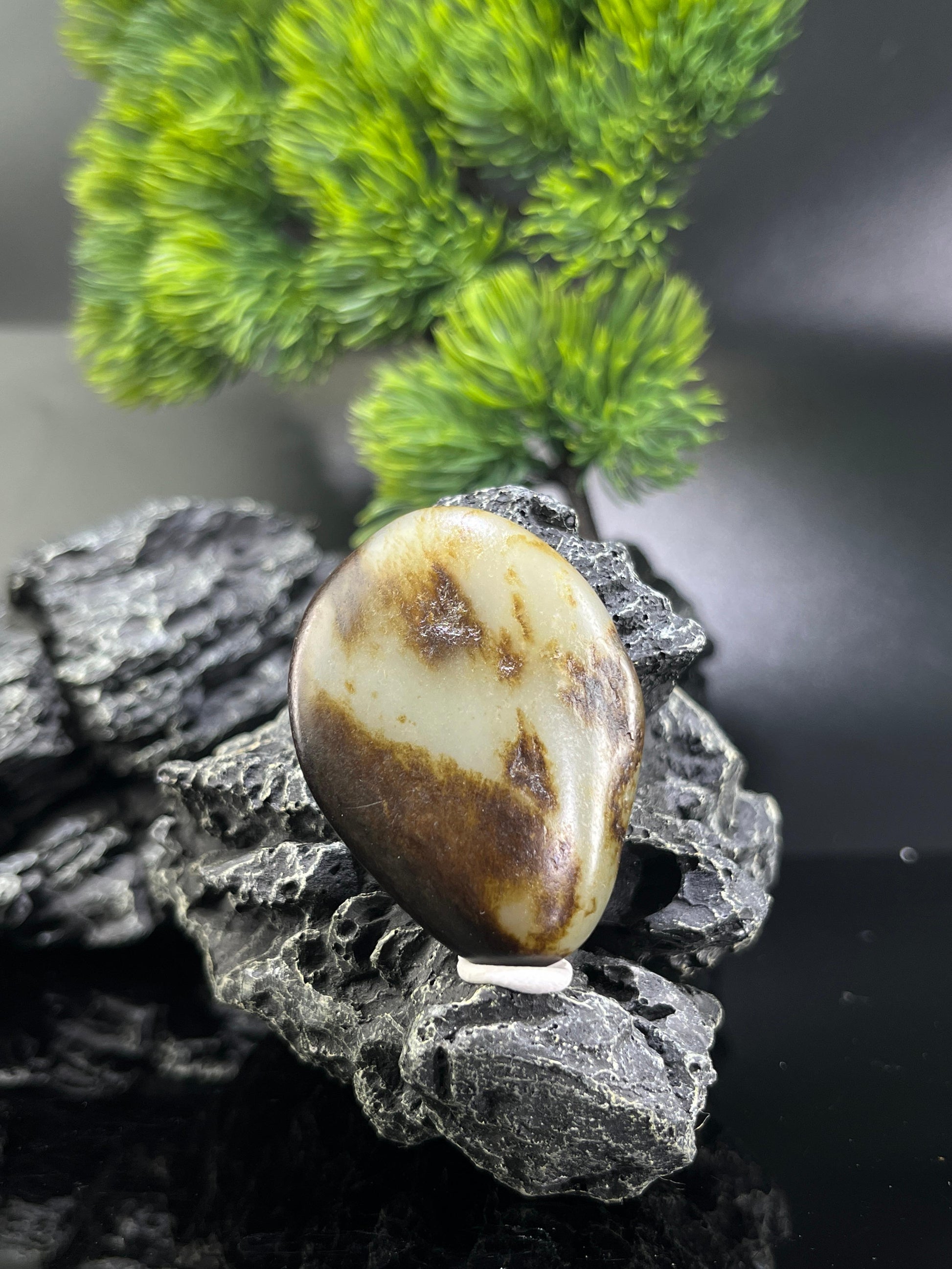 和田玉聚黑带秋梨皮籽料原石（yc211857）