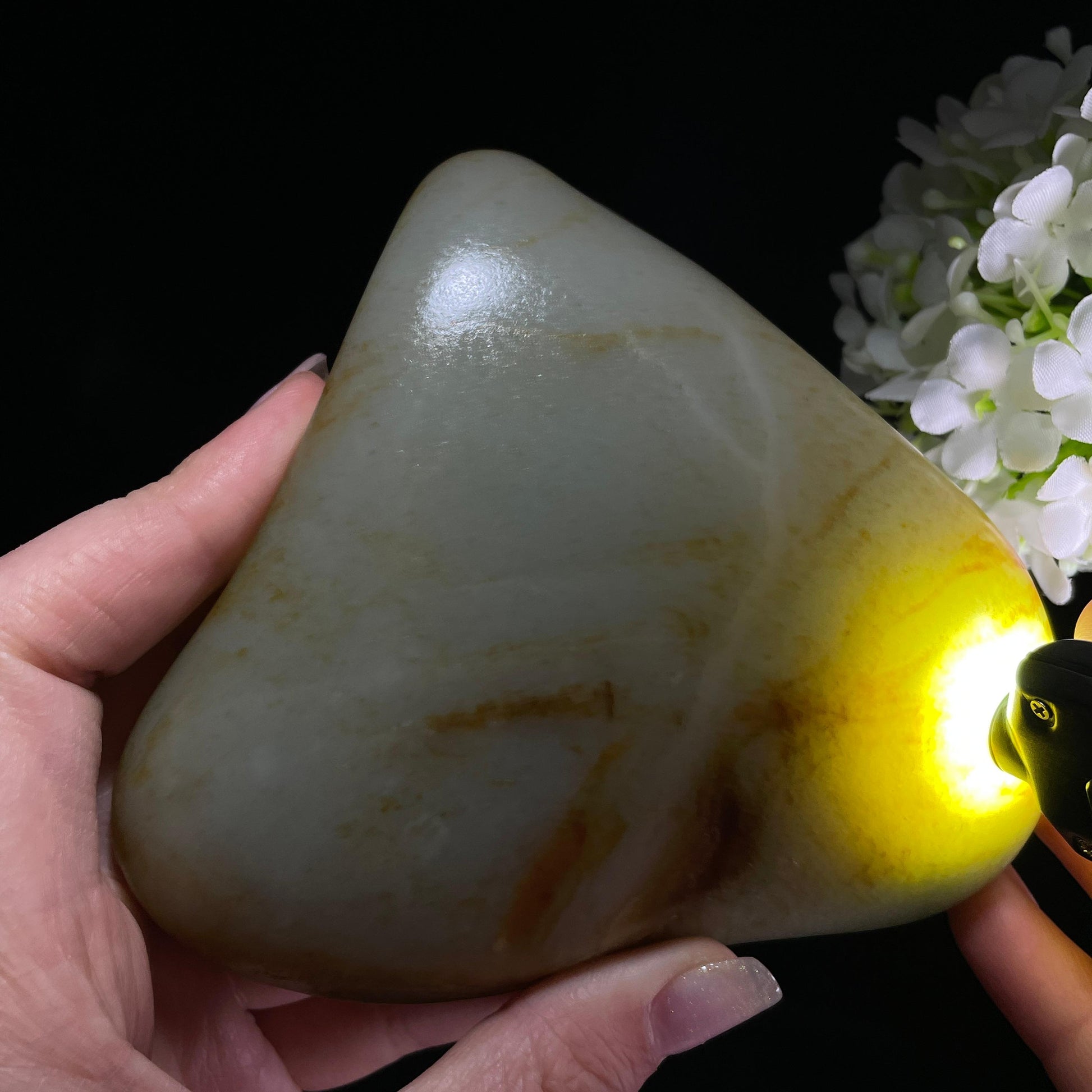 和田玉青白玉“青岚映霞”洒金洒红皮籽料（yc393985）