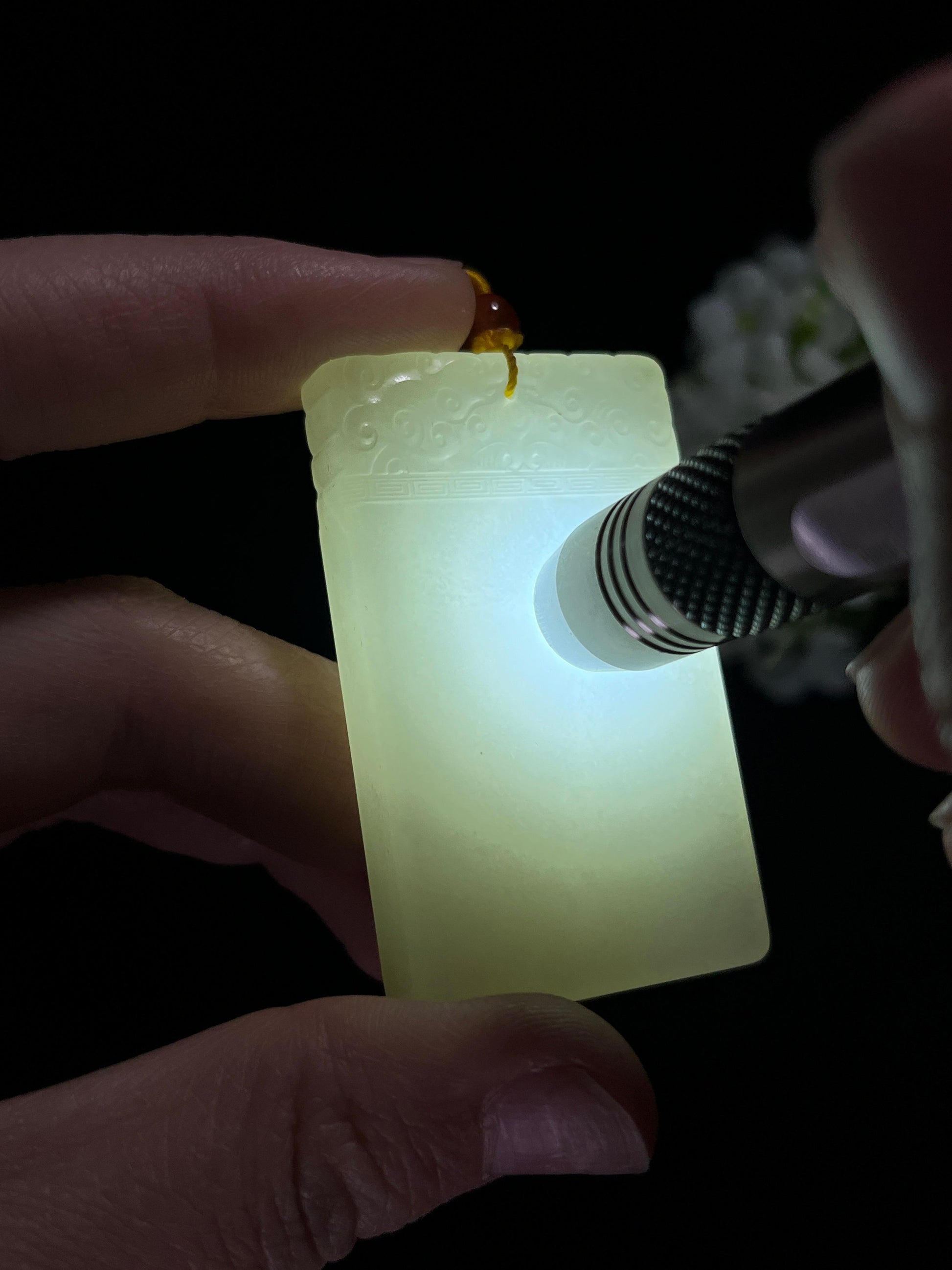 和田玉白玉 “祥纹雅韵” 平安无事牌（yc259144）