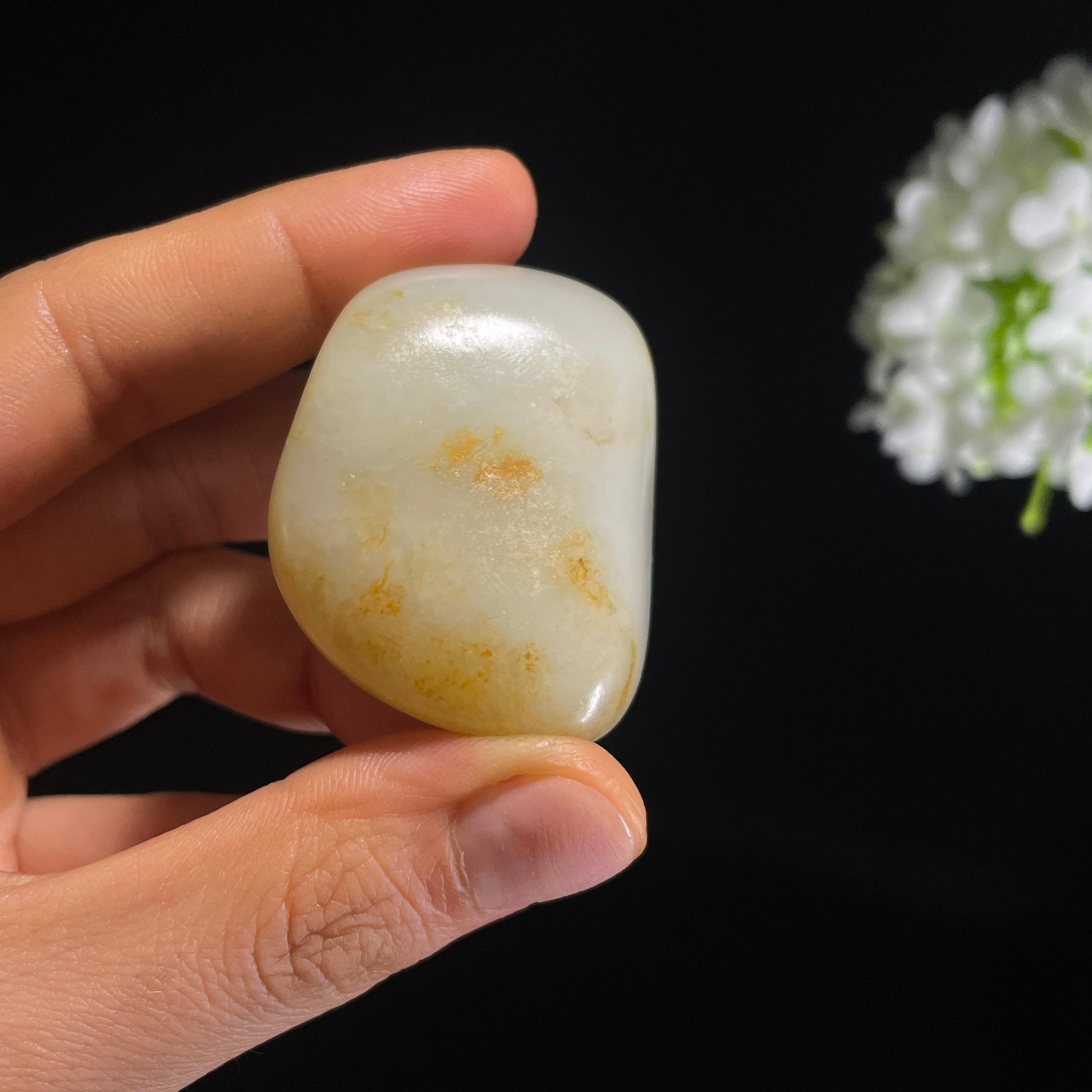 和田玉白玉“秋江流金”洒金皮籽料（yc318410）