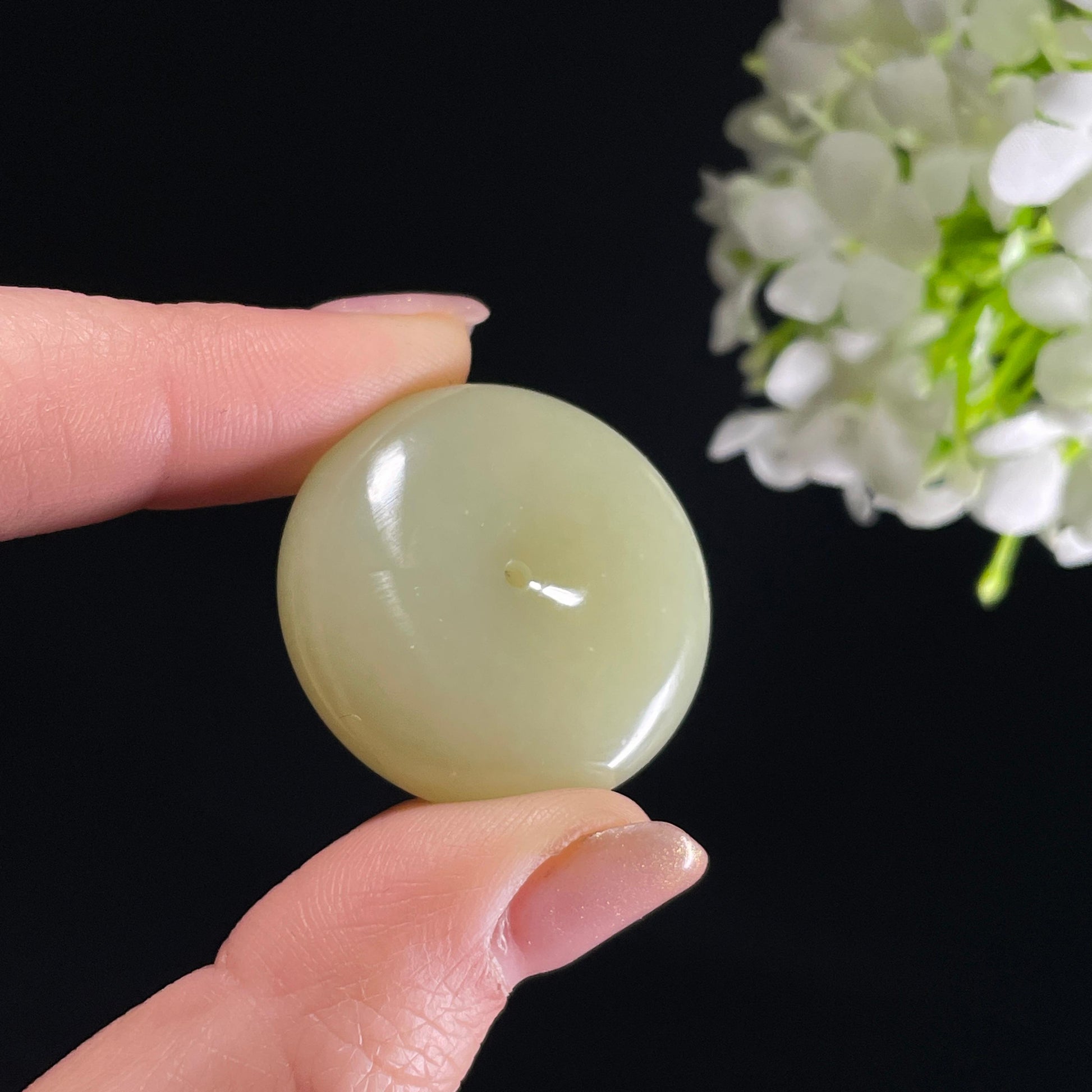 新疆天然和田玉黄口平安扣（yc342101）