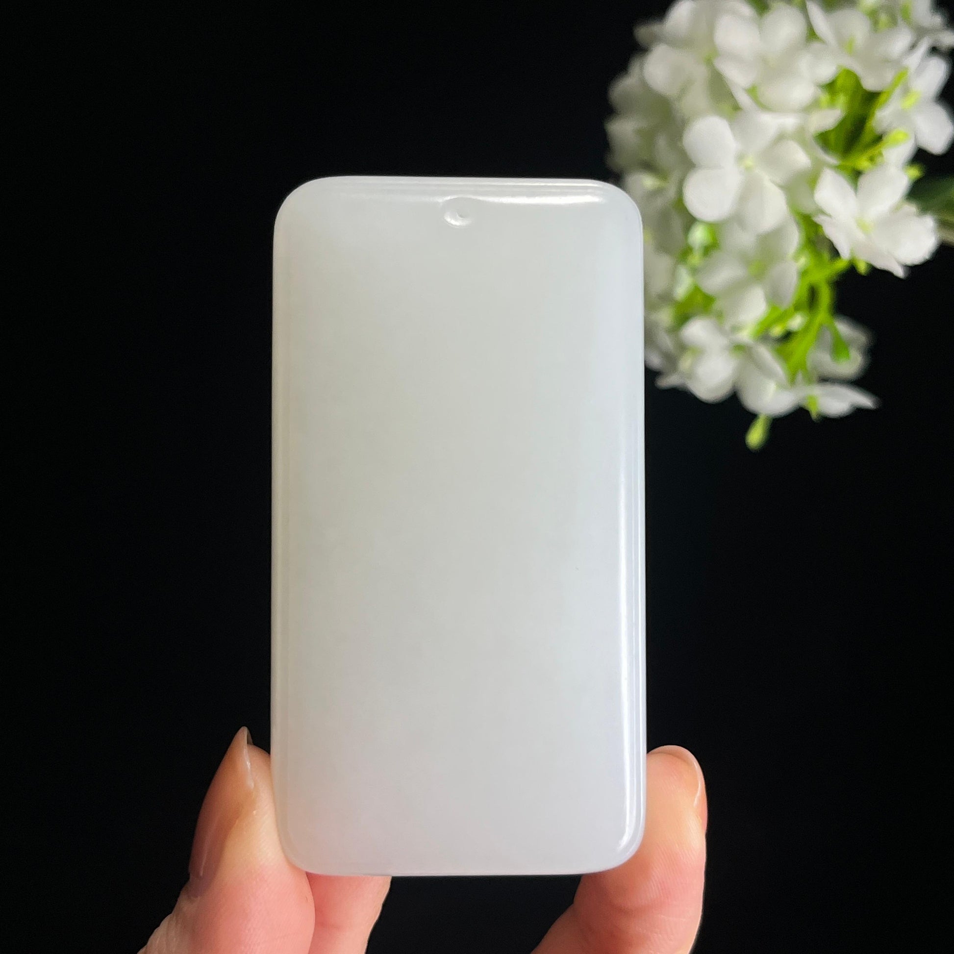 和田玉“玉鉴澄明”羊脂白玉无事牌（yc349501）