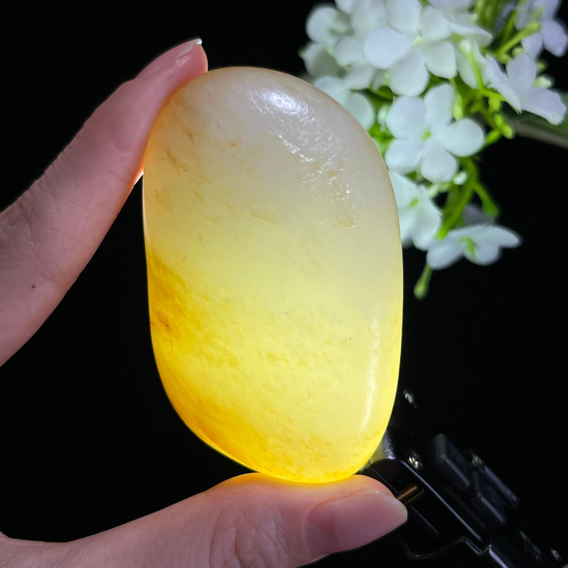 和田玉一级白洒金皮“秋浦云痕”籽料原石（yc308093）