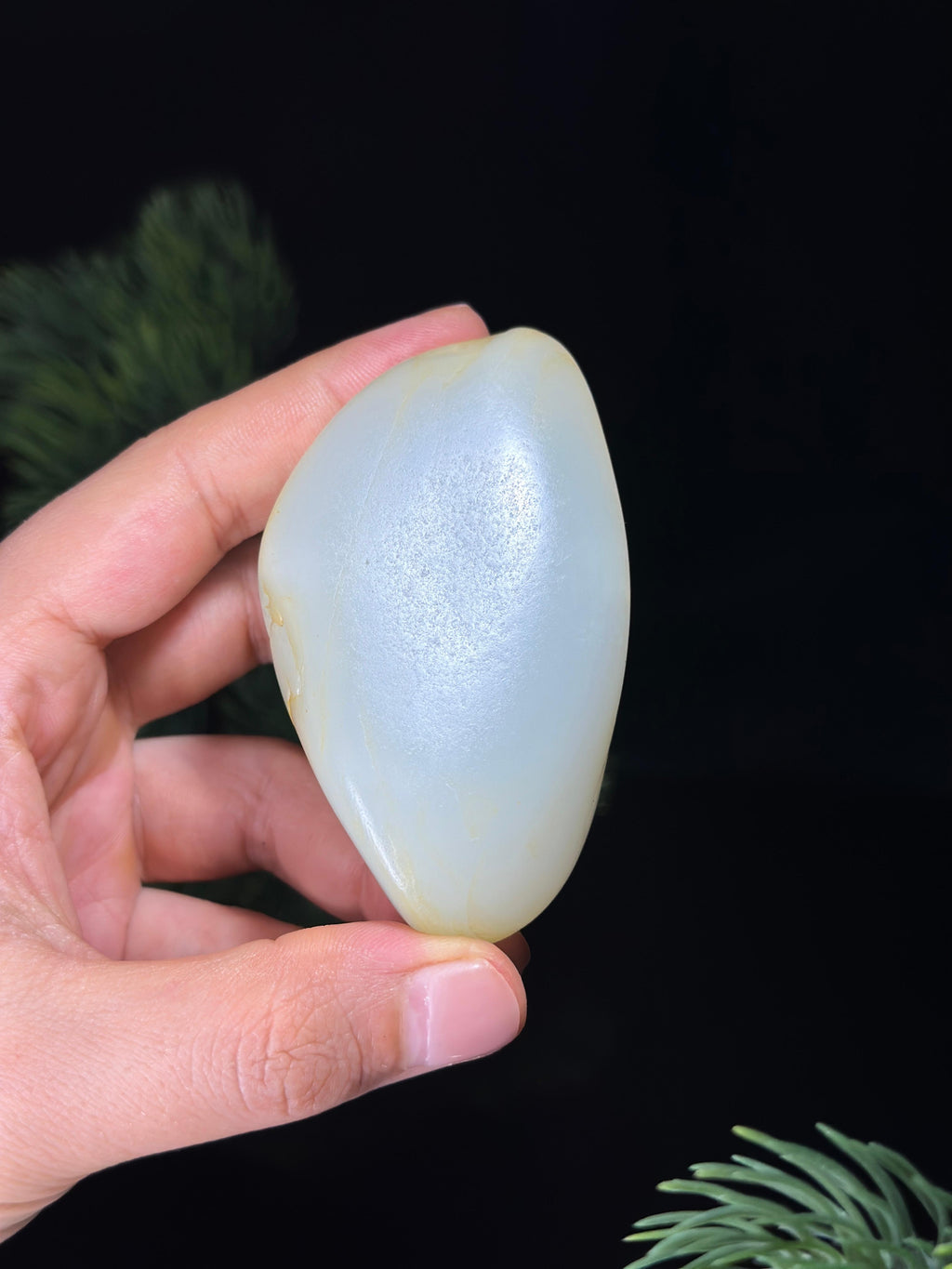新疆和田玉白玉洒金皮珍品籽料手把件（yc474076）