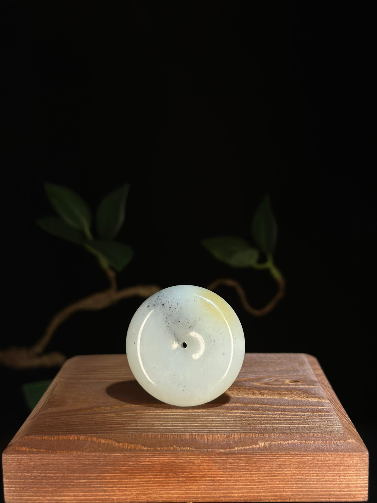 和田玉.细料青花洒墨平安扣（yc777156）