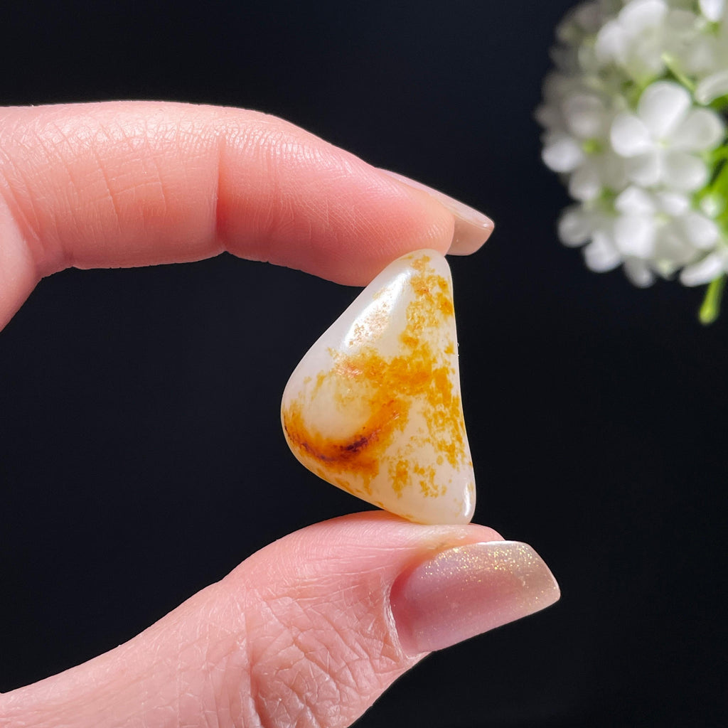 新疆天然和田玉白玉洒金皮红皮精品籽料（yc363059）