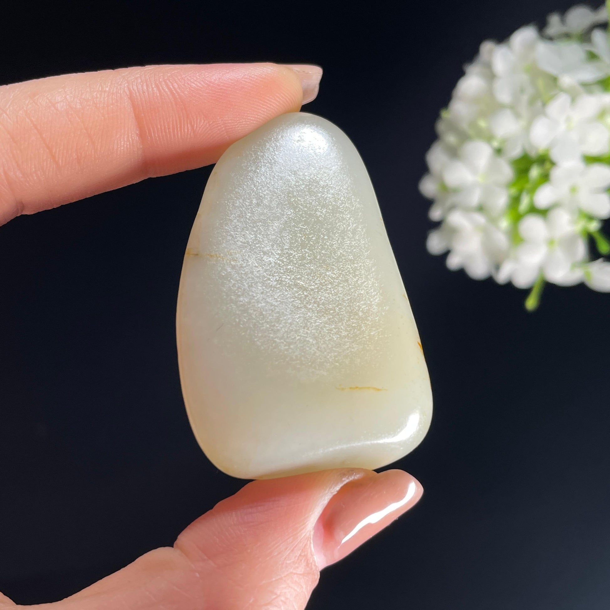 2026.4.9广告流，和田玉白玉“朱泥点玉”黑红皮籽料（yc386305）